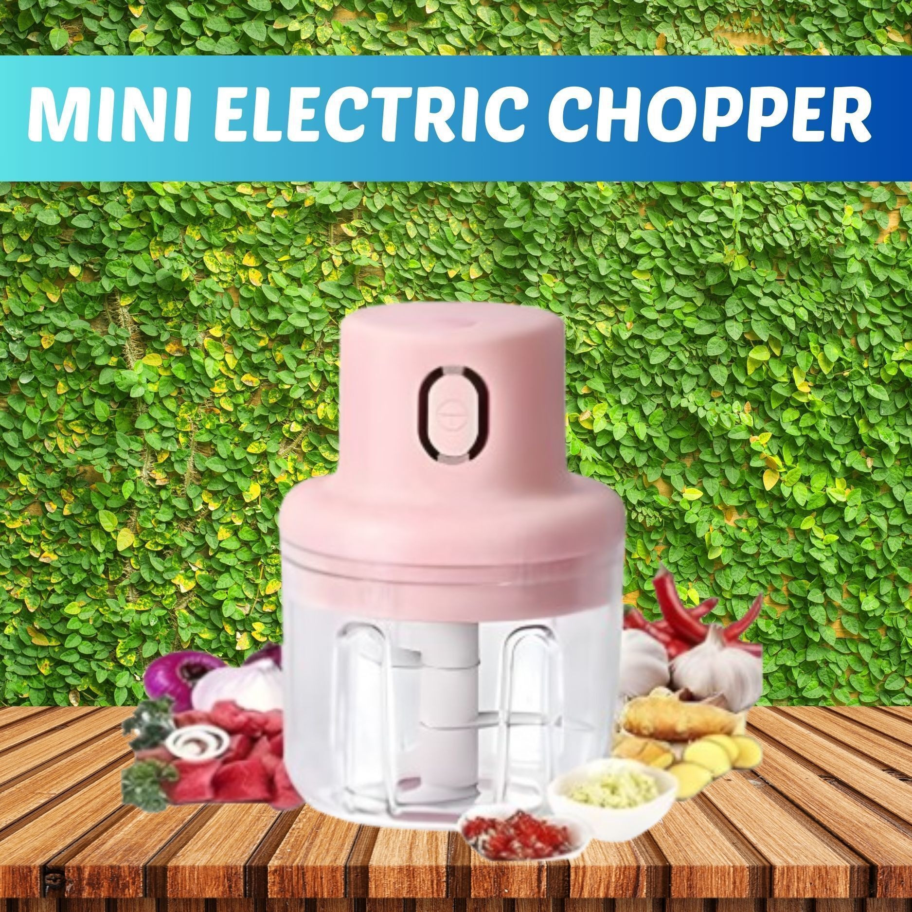 radhe Chopper (Electric Rechargeable Chopper) for Kitchen Vegetable Garlic Onion C42 Electric Vegetable & Fruit Chopper-picture-16