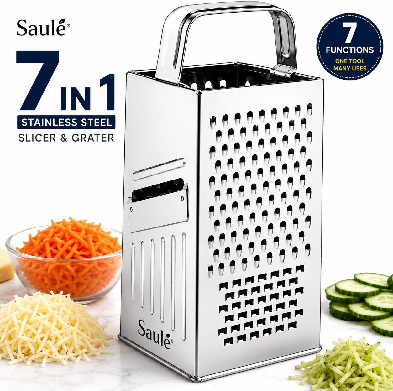 new steel 7 in 1 Vegetable & Fruit Grater & Slicer-image-31
