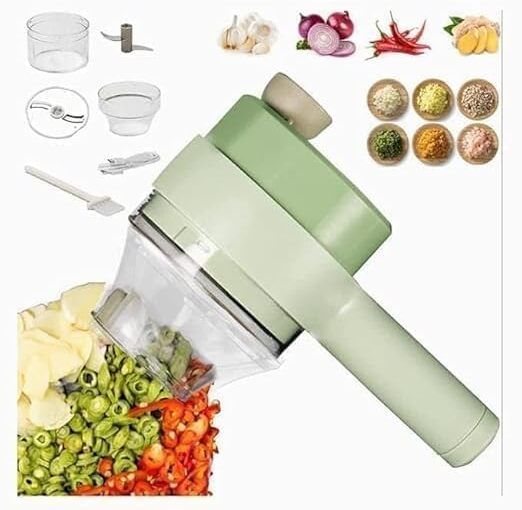 4 in 1 Kitchen Electric Vegetable Cutter Electric Vegetable & Fruit Chopper-image-9