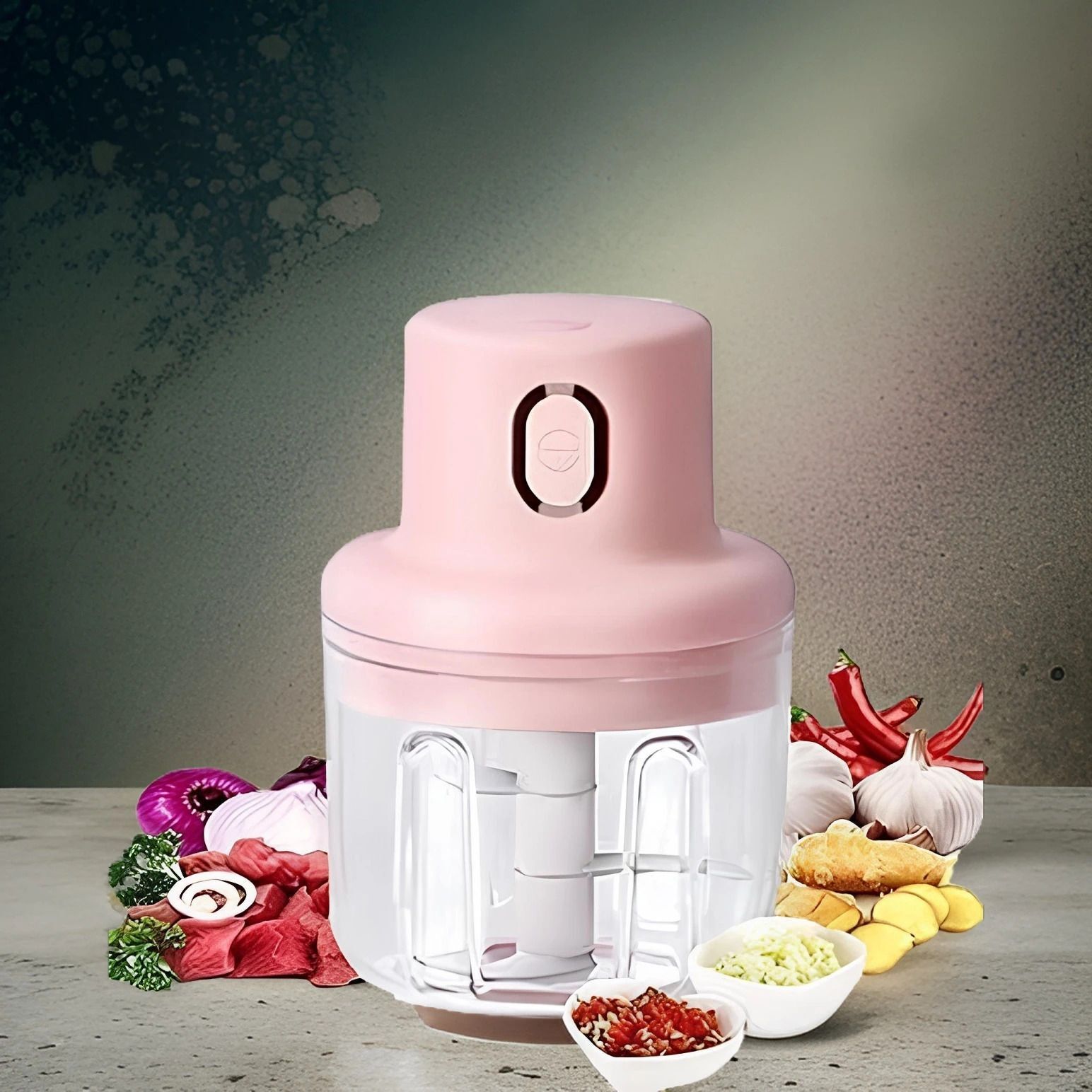 princemarkett N01-B06_Chopper Wireless Mini Garlic Chopper: 250ml Capacity Electric Vegetable & Fruit Chopper-picture-24
