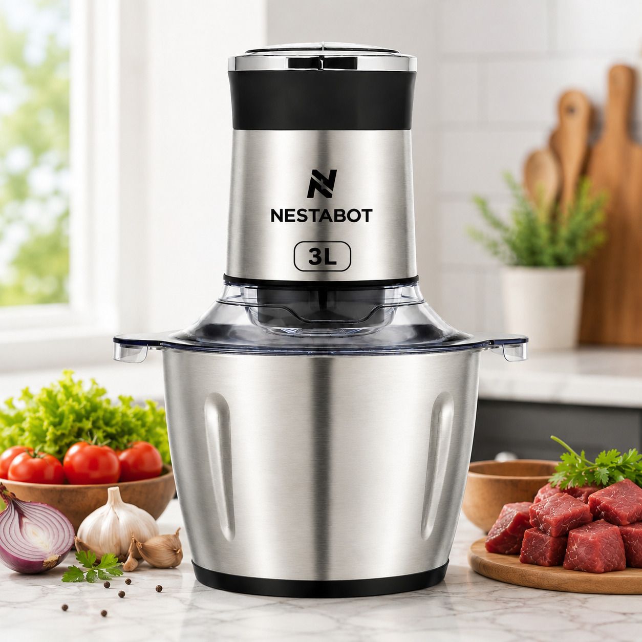 nestabot 3L STAINLESS STEEL CHOPPER Electric Vegetable & Fruit Chopper-picture-28
