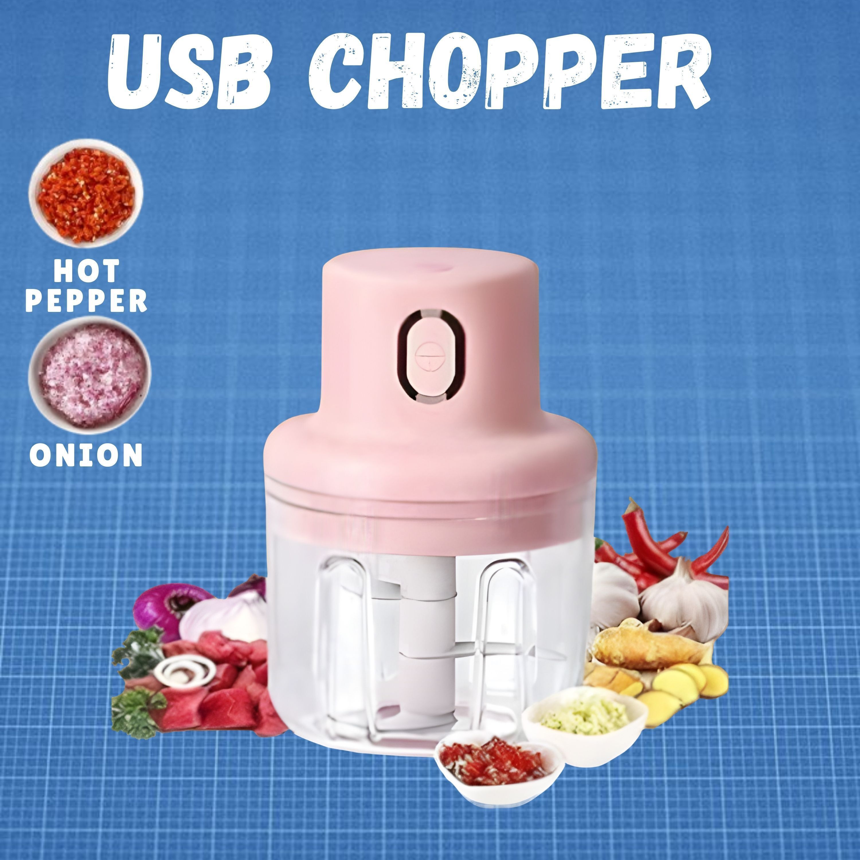 hsh goldi Electric Chopper, Rechargeable Chopper for Kitchen Vegetable & Onion Garlic I51 Electric Vegetable & Fruit Chopper-picture-20