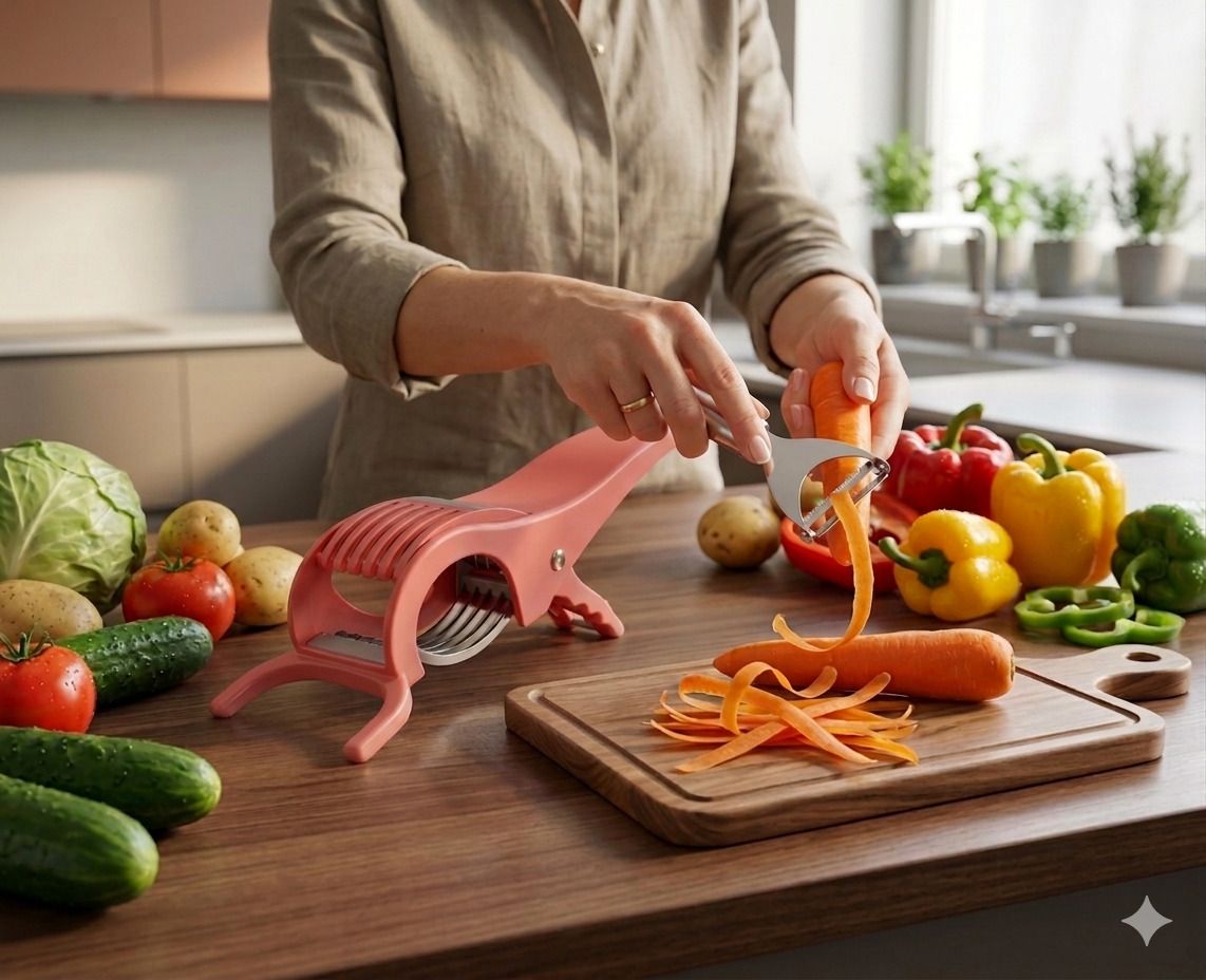 Vegetable Cutter Bhindi Cutter Multi Cutter and peeler Electric Vegetable & Fruit Chopper-image-6
