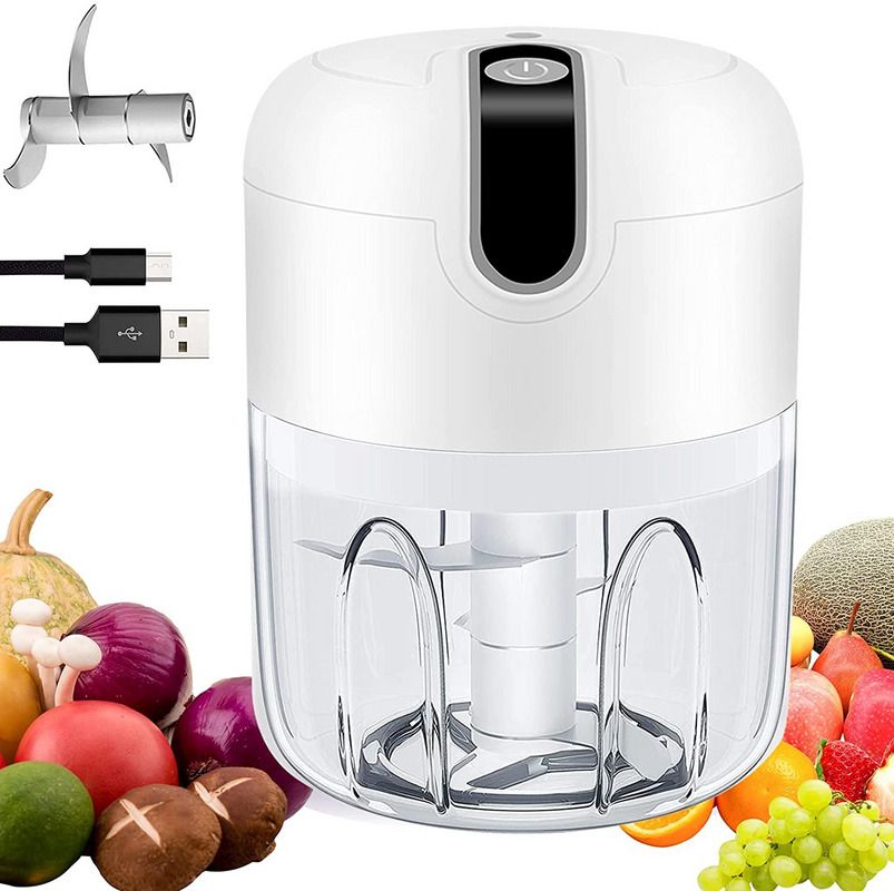 Rechargeable Electric Chopper (White, 250 ML) Electric Vegetable & Fruit Chopper