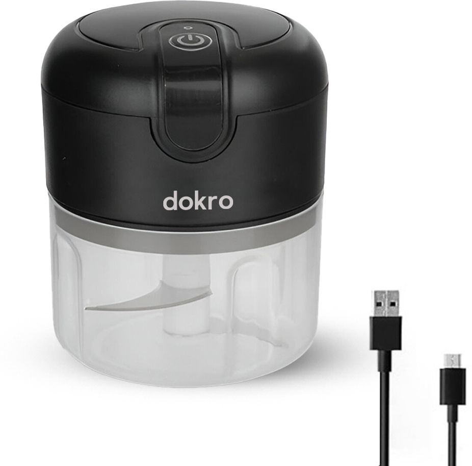 Rechargeable Mini Electric Chopper, 250 ml Bowl, Stainless Steel Blades, Electric Vegetable & Fruit Chopper