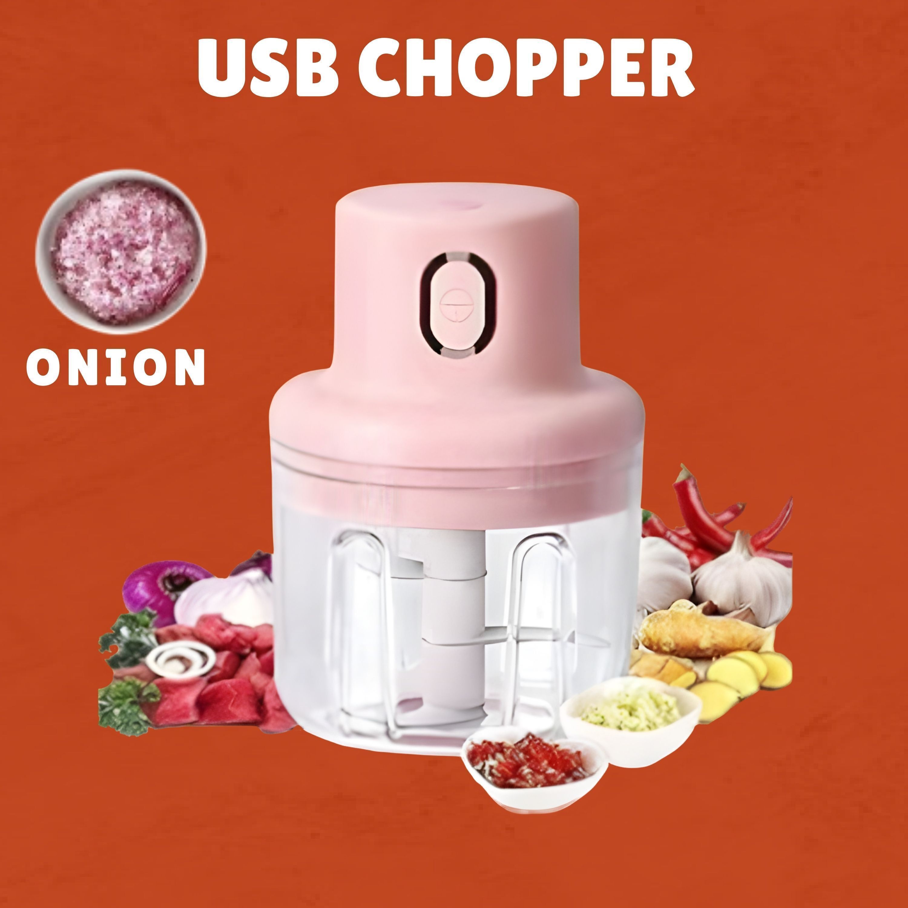 Electric Chopper, Rechargeable Chopper for Kitchen Vegetable & Onion Garlic D328 Electric Vegetable & Fruit Chopper-image-26