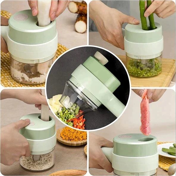 4 in 1 Handheld Electric Vegetable Cutter Set Electric Vegetable & Fruit Slicer-image-2
