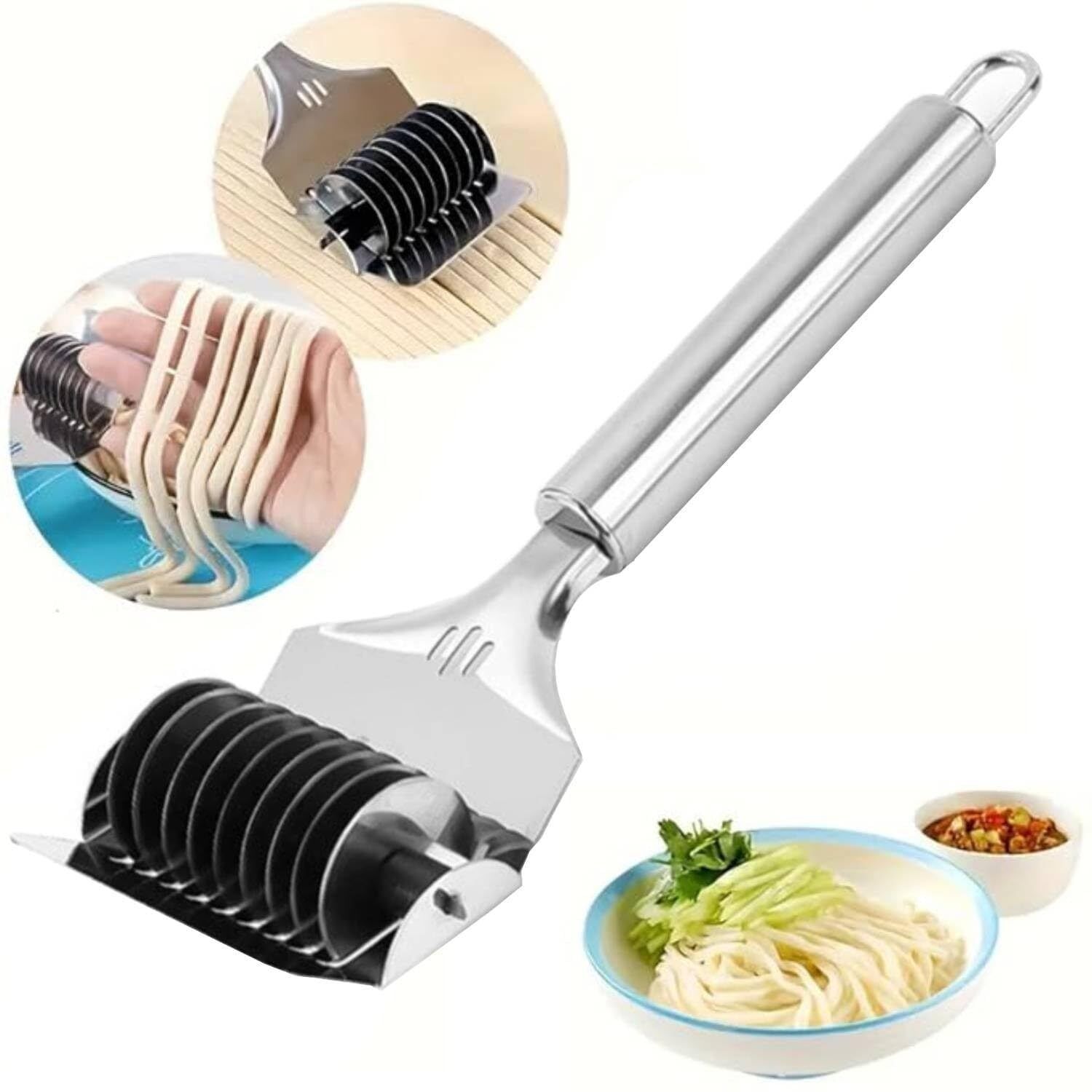 dikvelp Noodle Pasta Maker Roller Cutter with Roasting Tong Kitchen Tool Set Spaghetti and Pasta Maker-picture-35