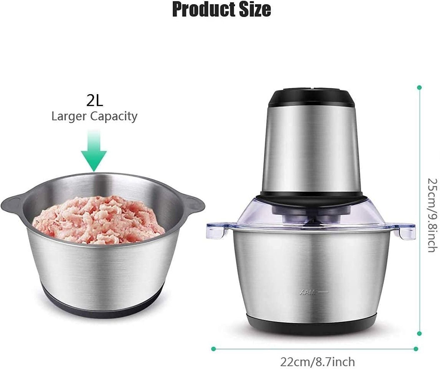 Electric Food Processor Meat Grinder Stainless Steel Chopper Blender Kitchen Electric Chopper-image-0