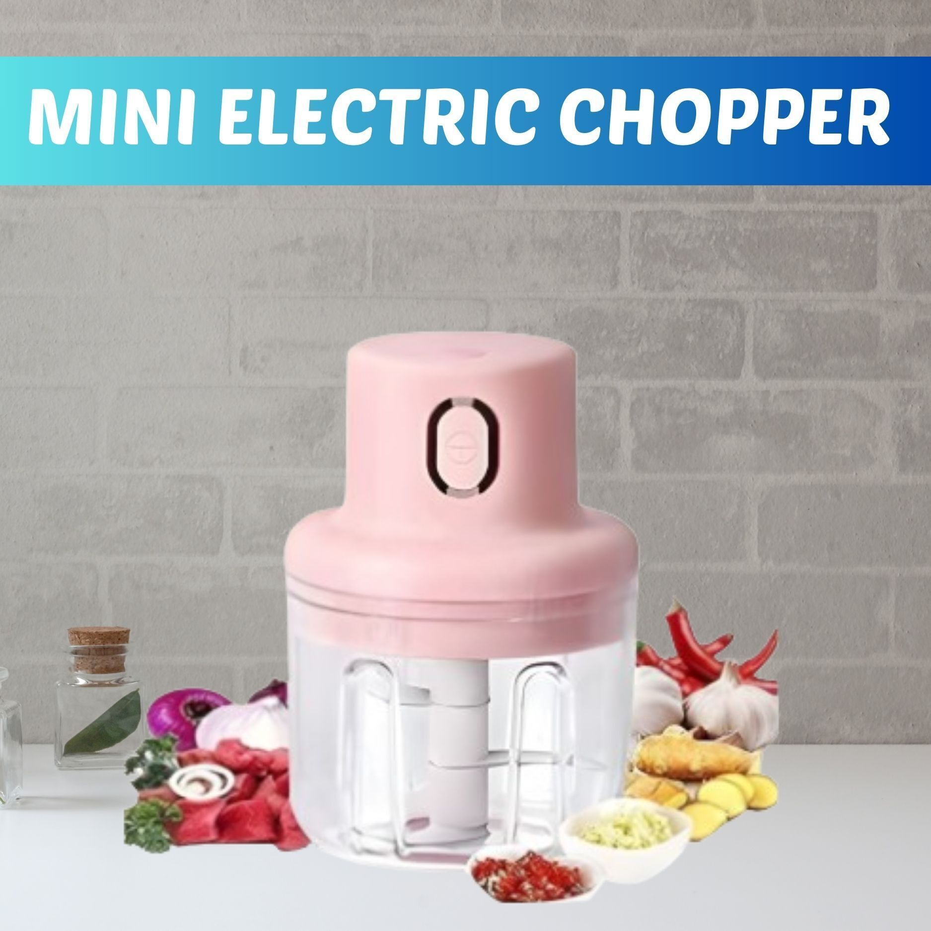 radhe Chopper (Electric Rechargeable Chopper) for Kitchen Vegetable Garlic Onion B185 Electric Vegetable & Fruit Chopper-picture-19
