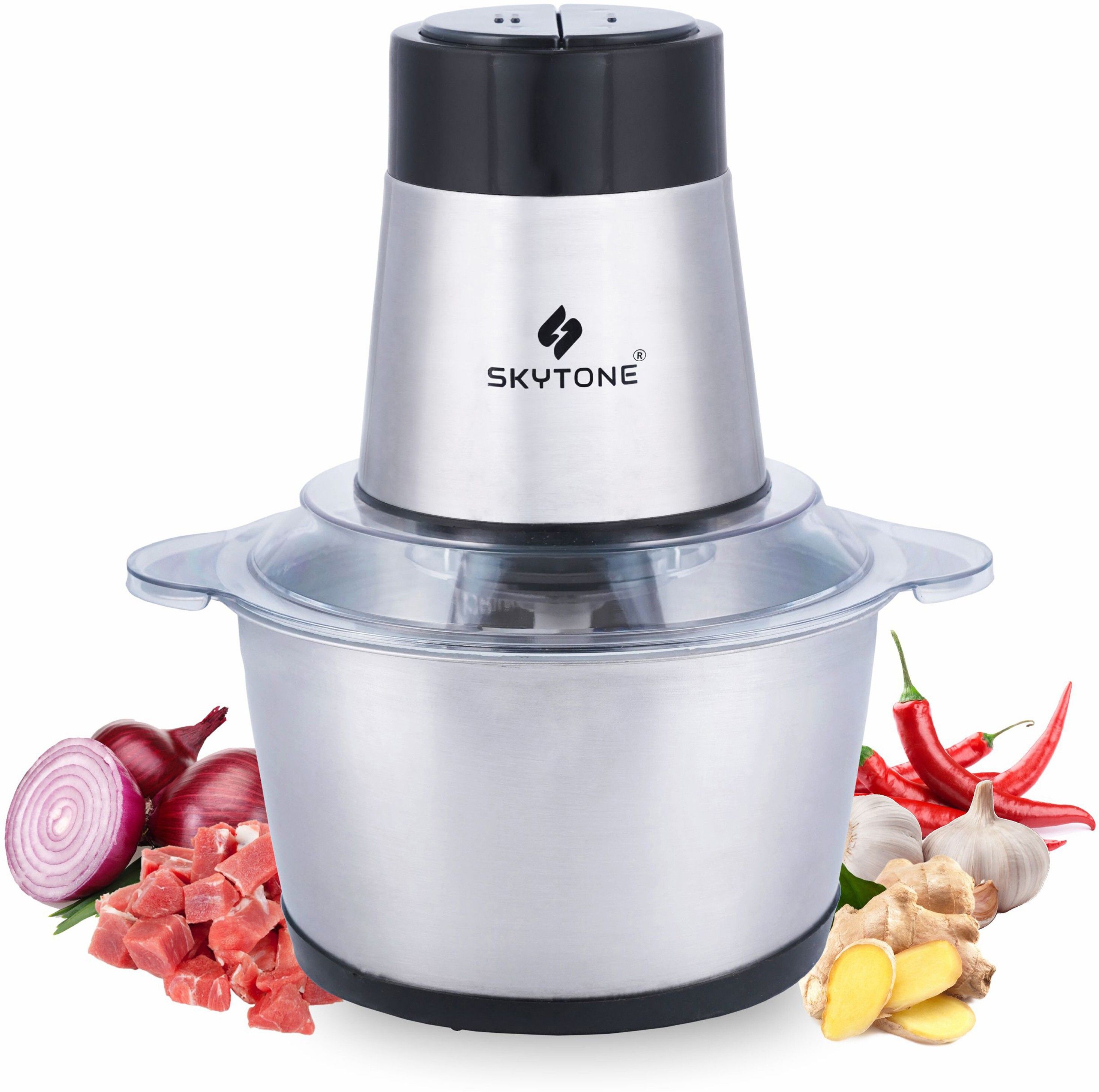 Electric Food Chopper, 2L 8-Cup Stainless Steel Bowl Kitchen Mini Food Processor for Meat Vegetables Fruits or Nuts, 700w 4bi-Level Blades Meat Grinder Blender, Fast & Slow 2 Speeds Electric Vegetable & Fruit Chopper Electric Vegetable & Fruit Chopper Electric Vegetable & Fruit Chopper Electric Vegetable & Fruit Chopper