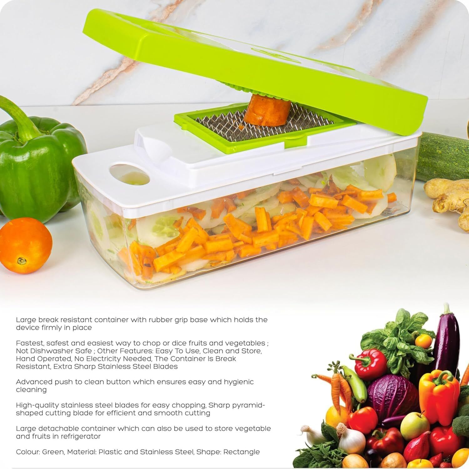 Multi Function Vegetable Chopper & Cutter with Storage Box Electric Chopper-image-9
