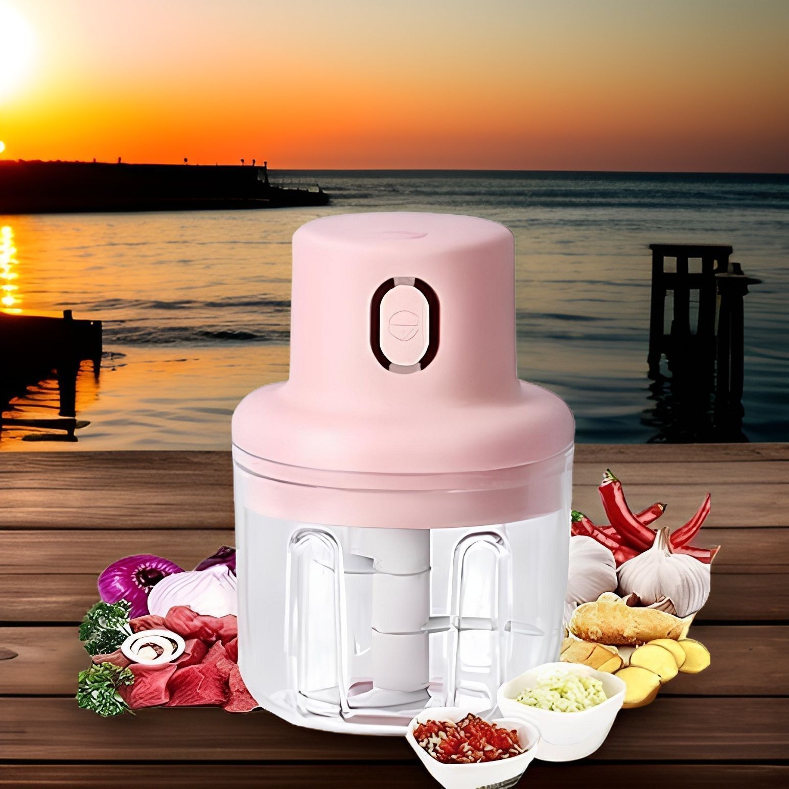 princemarkett N01-A90_Chopper Wireless Mini Garlic Chopper: 250ml Capacity Electric Vegetable & Fruit Chopper-picture-44