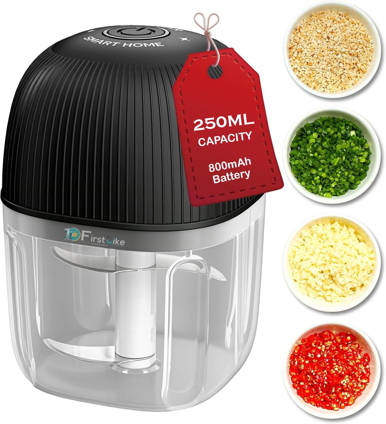 firstlike Elite Rechargeable Mini Electric Chopper, 250 Ml, One Touch Operation Electric Vegetable & Fruit Chopper-picture-28