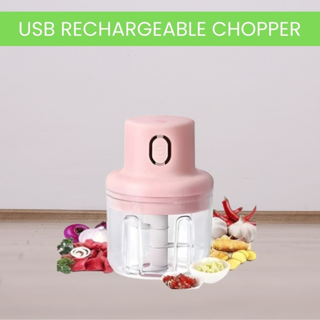 Mini Rechargeable Chopper, Electric Chopper for Onion, Garlic and VegetableA64 Electric Vegetable & Fruit Chopper-image-34