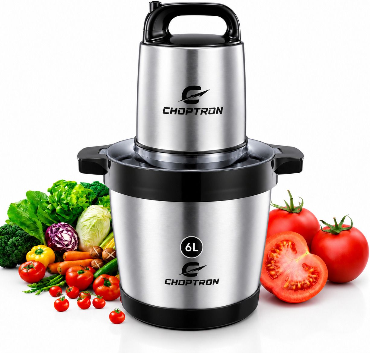 choptron 6L Electric Food Chopper with Stainless Steel Bowl & 4D Blades Electric Vegetable & Fruit Chopper-picture-42