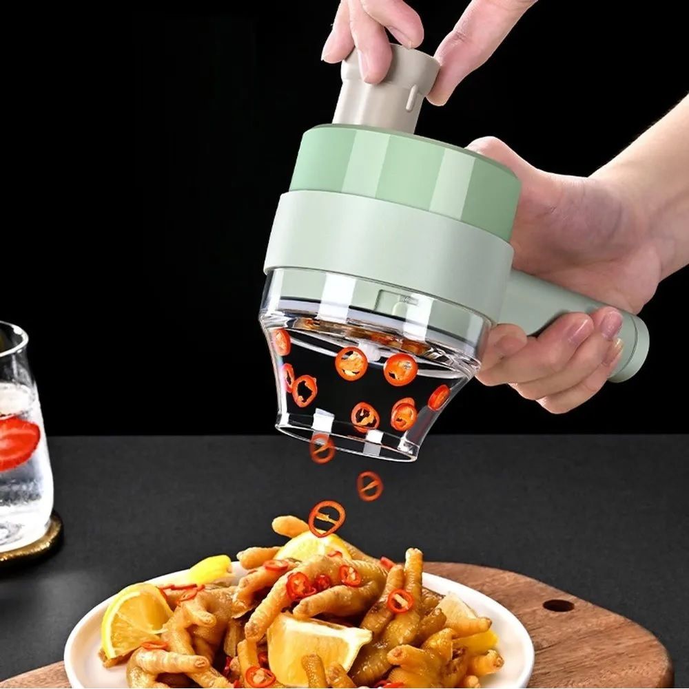 4 in 1 Handheld Electric Vegetable Cutter Electric Vegetable & Fruit Chopper-image-4
