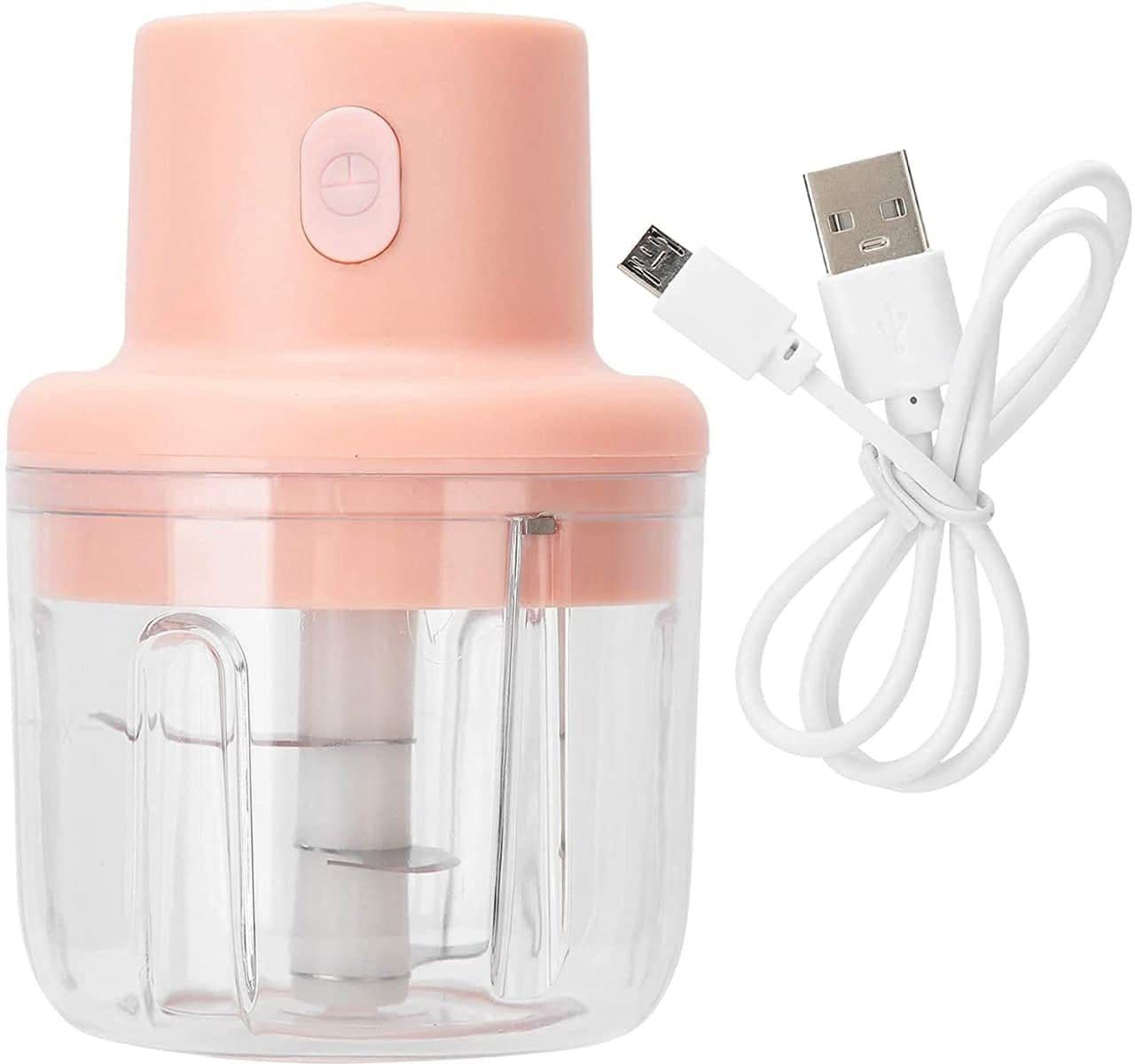 Electric Mini Chopper with USB - Portable Small Food Processor for Garlic/Chili/Ginger/Onion ( Pink ) Electric Chopper