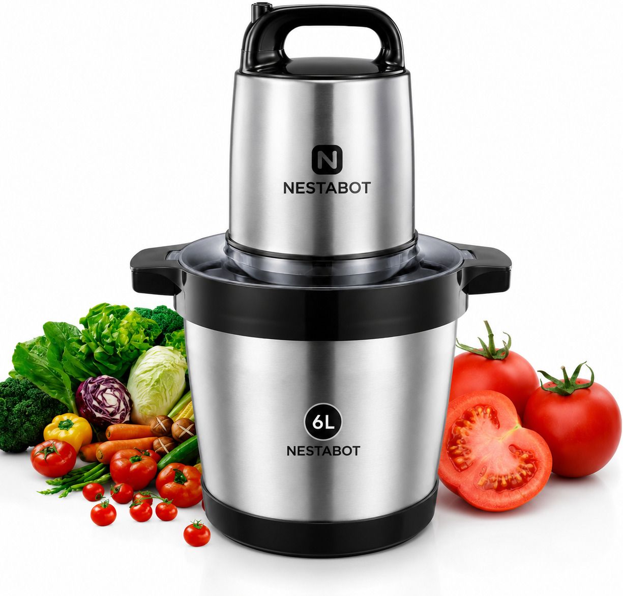 nestabot 6L Electric Food Chopper Stainless Steel Bowl 4 Blade Meat Vegetable Grinder Electric Vegetable & Fruit Chopper-picture-27