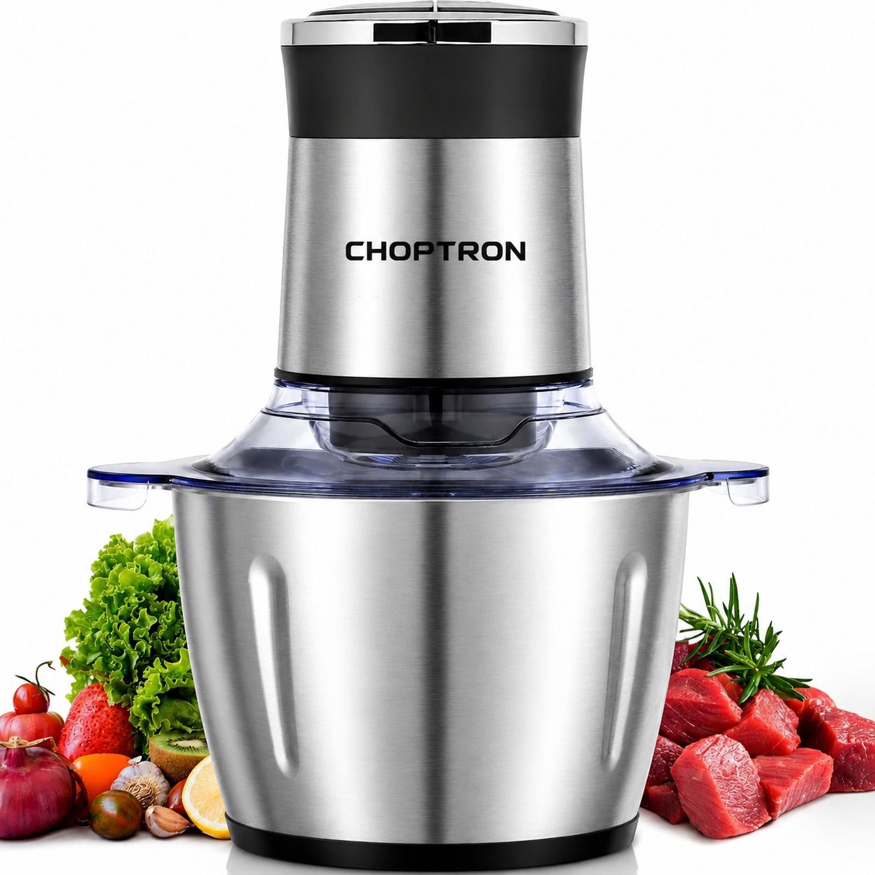 2L Electric Food Chopper with Stainless Steel Bowl for Vegetables, Meat & Nuts Electric Vegetable & Fruit Chopper-image-35