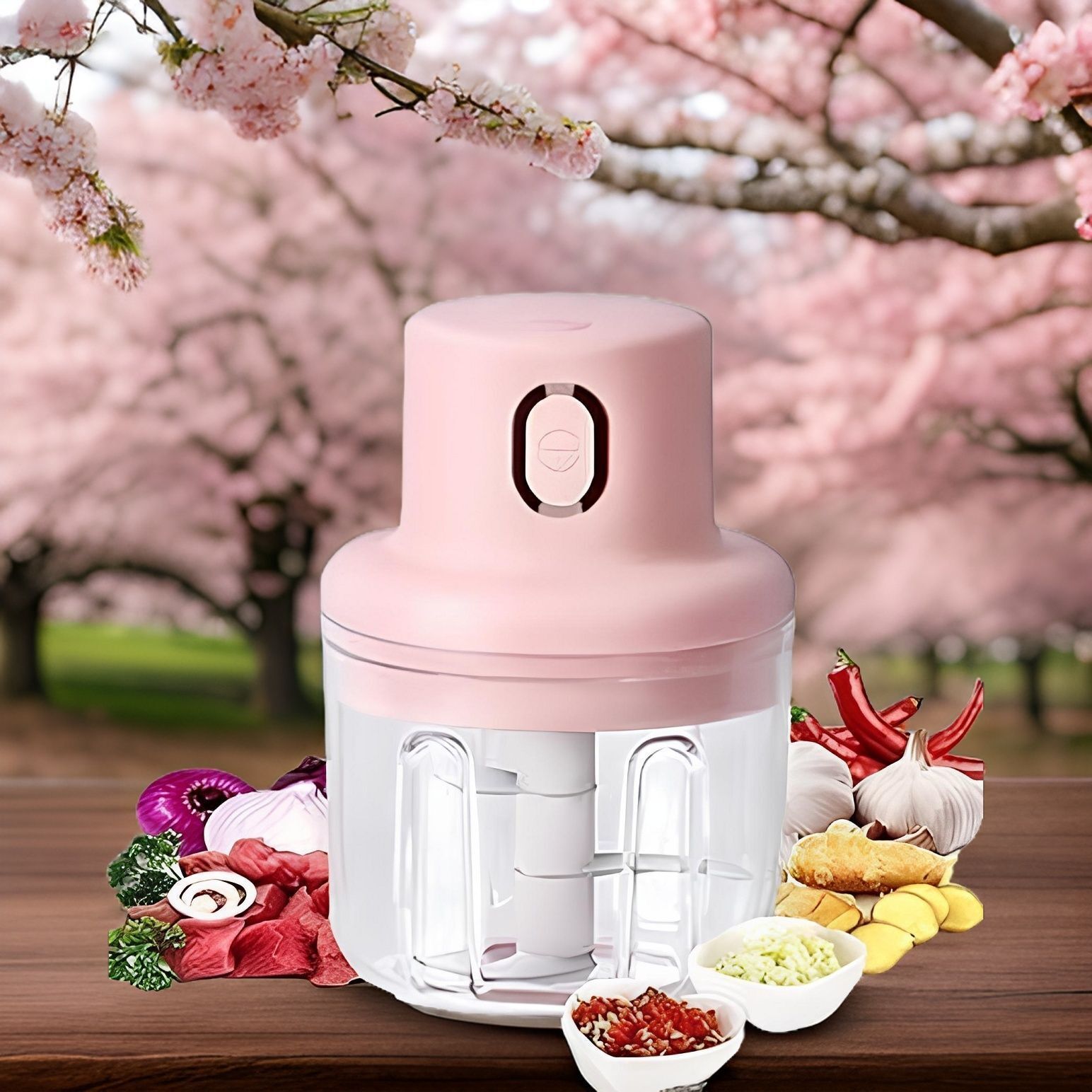 N01-B11_Chopper Wireless Mini Garlic Chopper: 250ml Capacity Electric Vegetable & Fruit Chopper-image-2