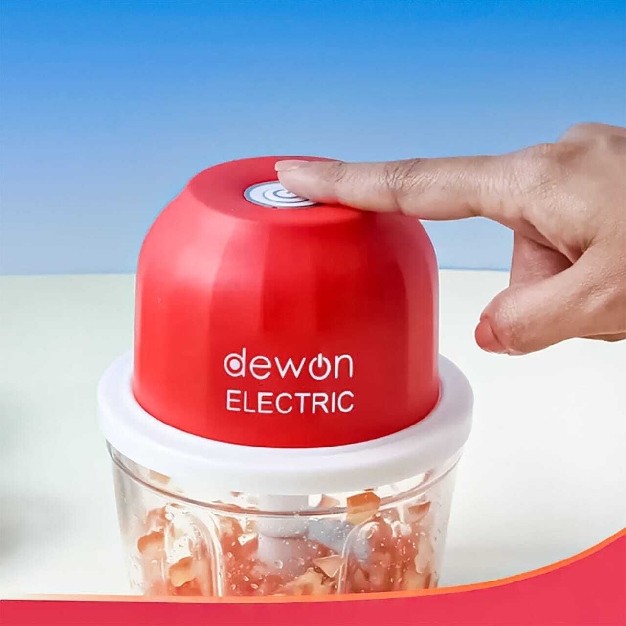 Dewon Handy Vegetable Chopper | 3-Blade, Food-Grade Plastic, Easy to Clean Electric Vegetable Chopper-image-3