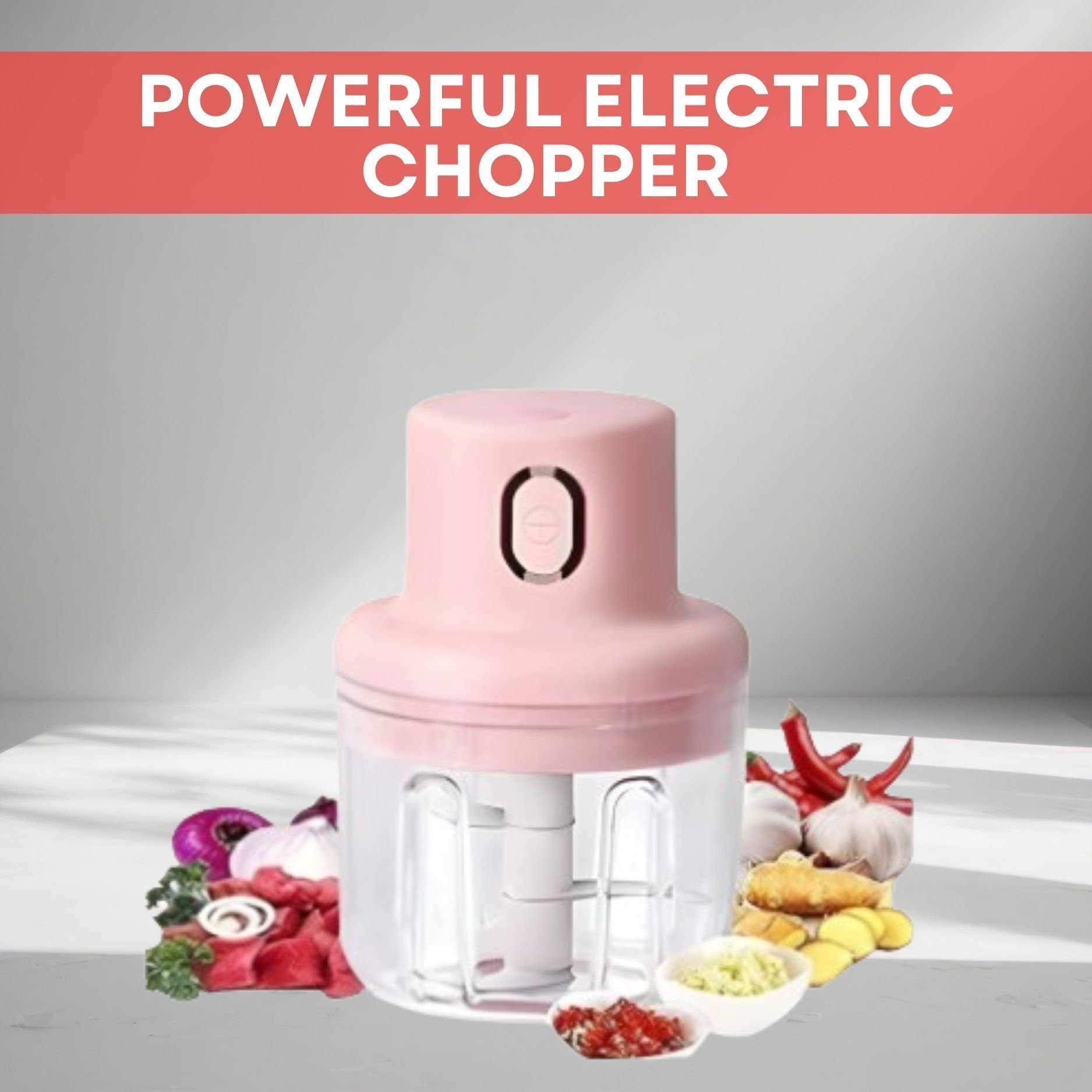 radhe Chopper (Electric Rechargeable Chopper) for Kitchen Vegetable Garlic Onion C45 Electric Vegetable & Fruit Chopper-picture-15