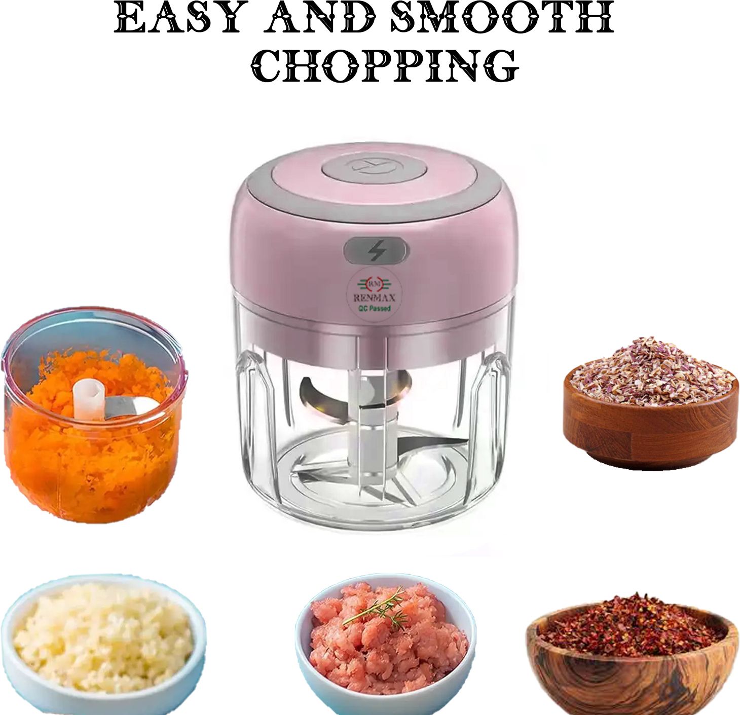 Portable Rechargeable Magnetic Sensor Mini 3 Blades 250ml Electric Vegetable Chopper-image-21