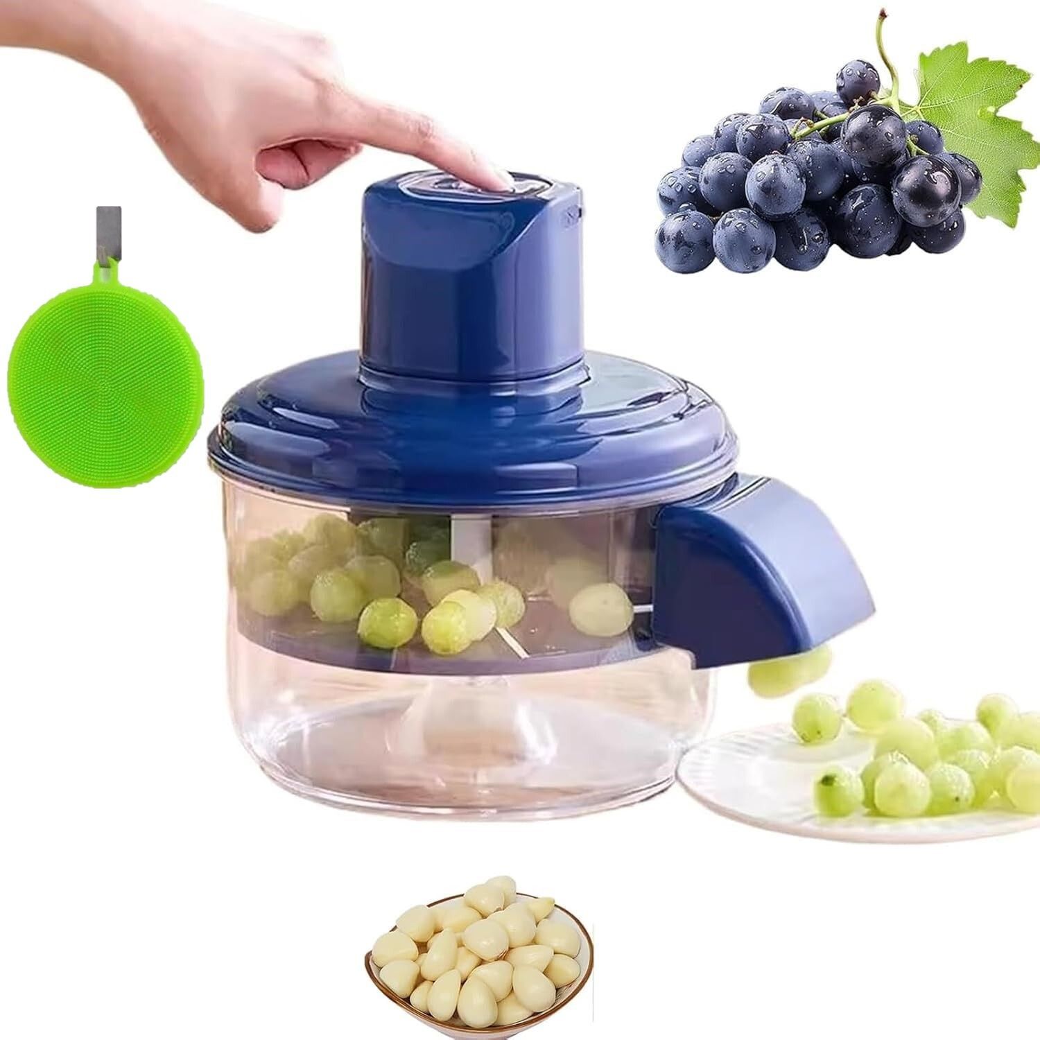 Automatic Grape & Garlic Peeler | Cherry Tomato Skin Remover, Silicone Cleanser Electric Chopper-image-32