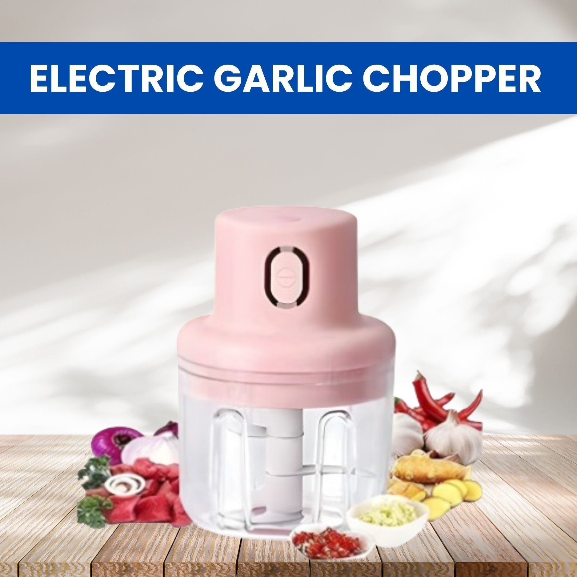 radhe Chopper (Electric Rechargeable Chopper) for Kitchen Vegetable Garlic Onion A220 Electric Vegetable & Fruit Chopper-picture-22