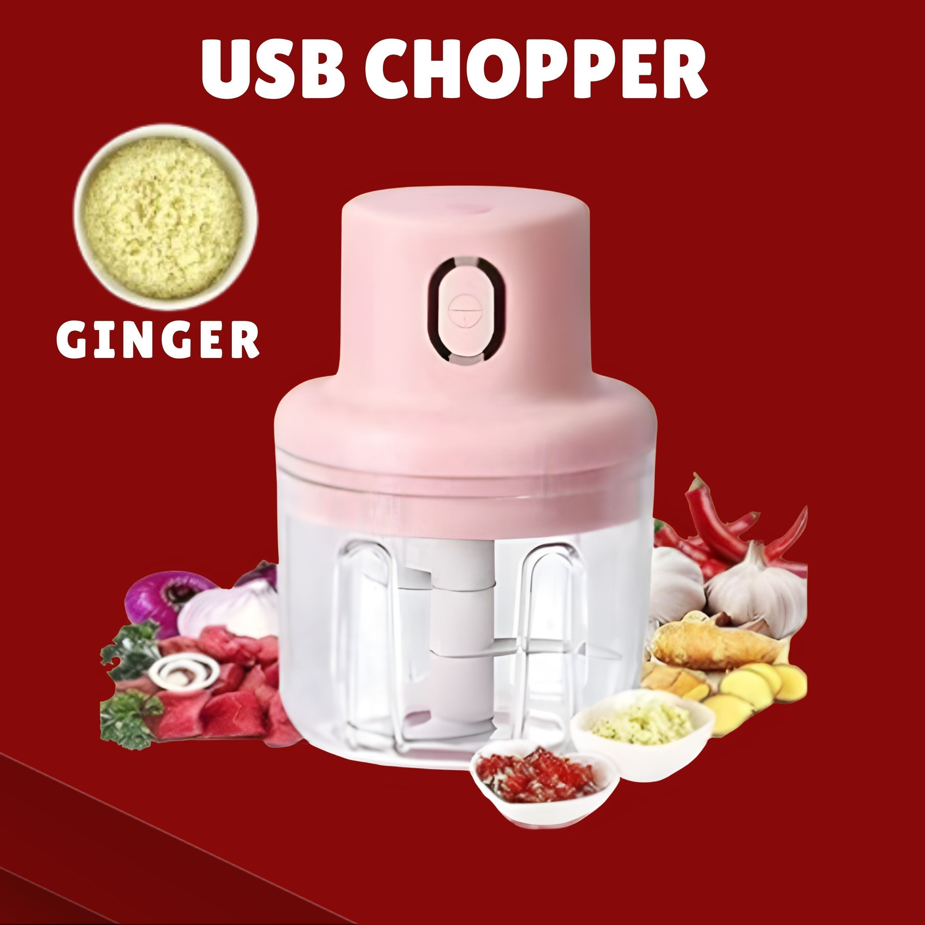 Electric Chopper, Rechargeable Chopper for Kitchen Vegetable & Onion Garlic J186 Electric Vegetable & Fruit Chopper-image-25