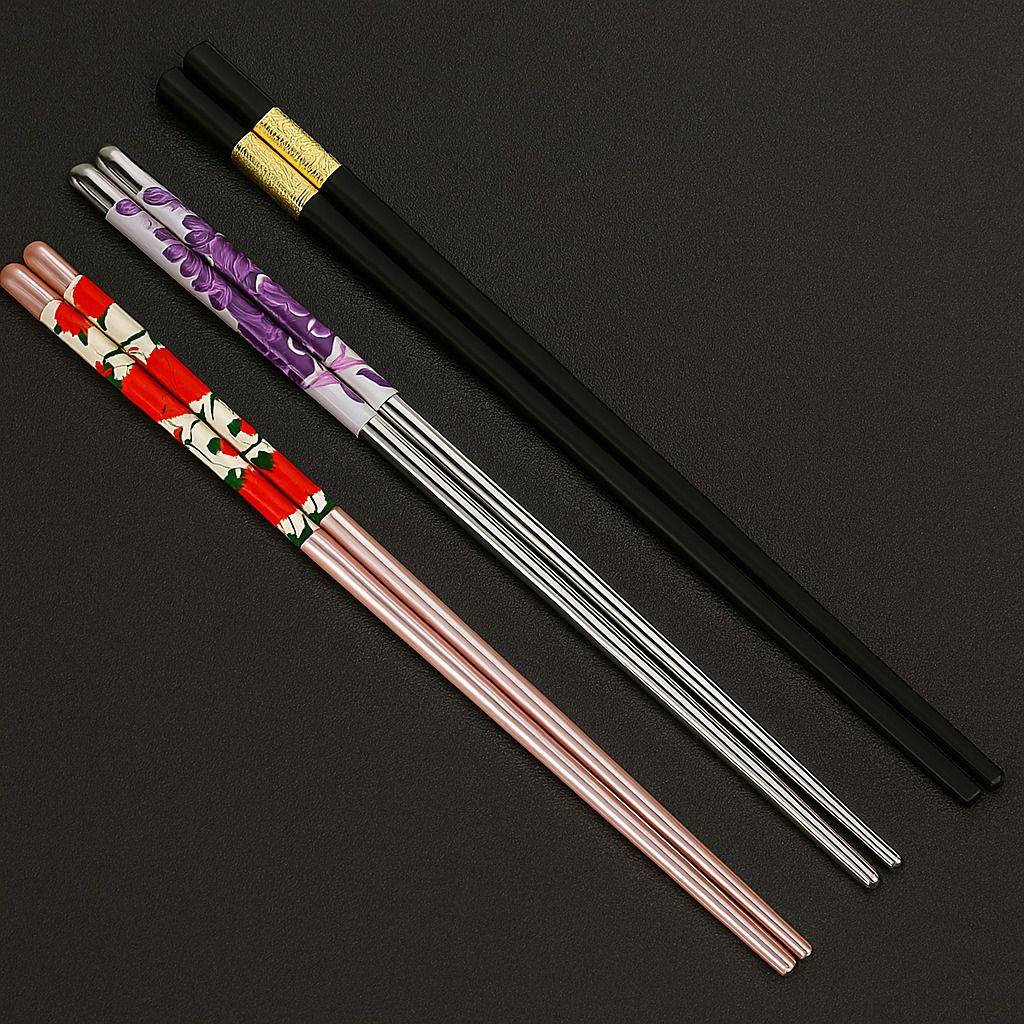 Training, Eating, Cooking, Decorative Plastic, Stainless Steel Chinese, Korean, Japanese, Vietnamese Chopstick-image-41
