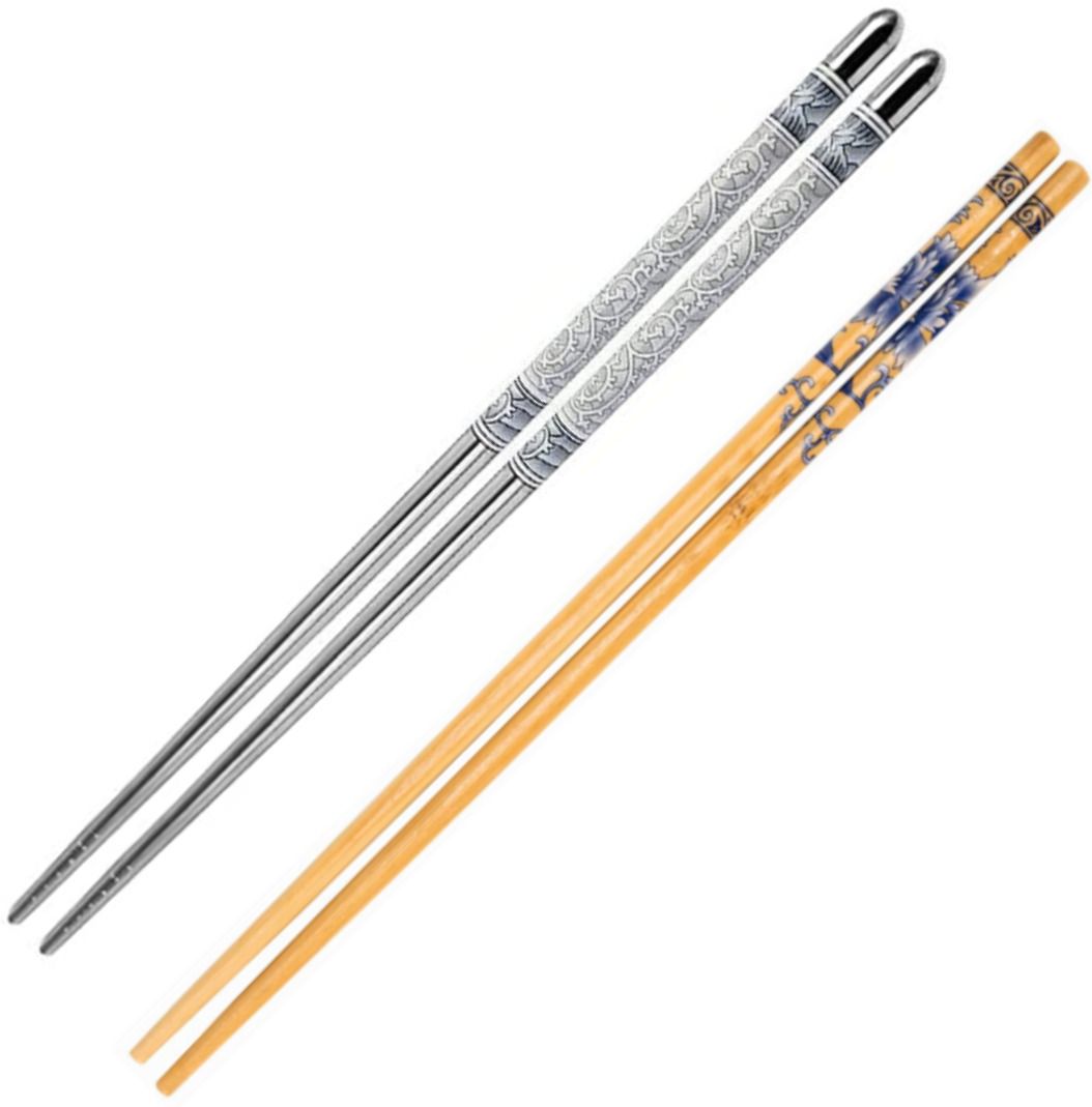 Eating, Training, Cooking, Chewing, Decorative Stainless Steel, Bamboo Korean, Chinese, Japanese, Vietnamese Chopstick