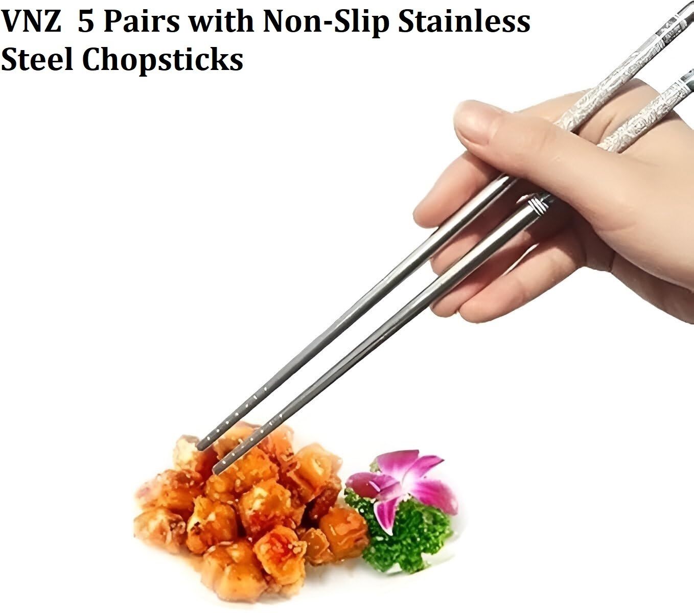 Chewing, Cooking, Decorative, Eating, Training Stainless Steel Chinese, Japanese, Korean, Vietnamese Chopstick-image-9