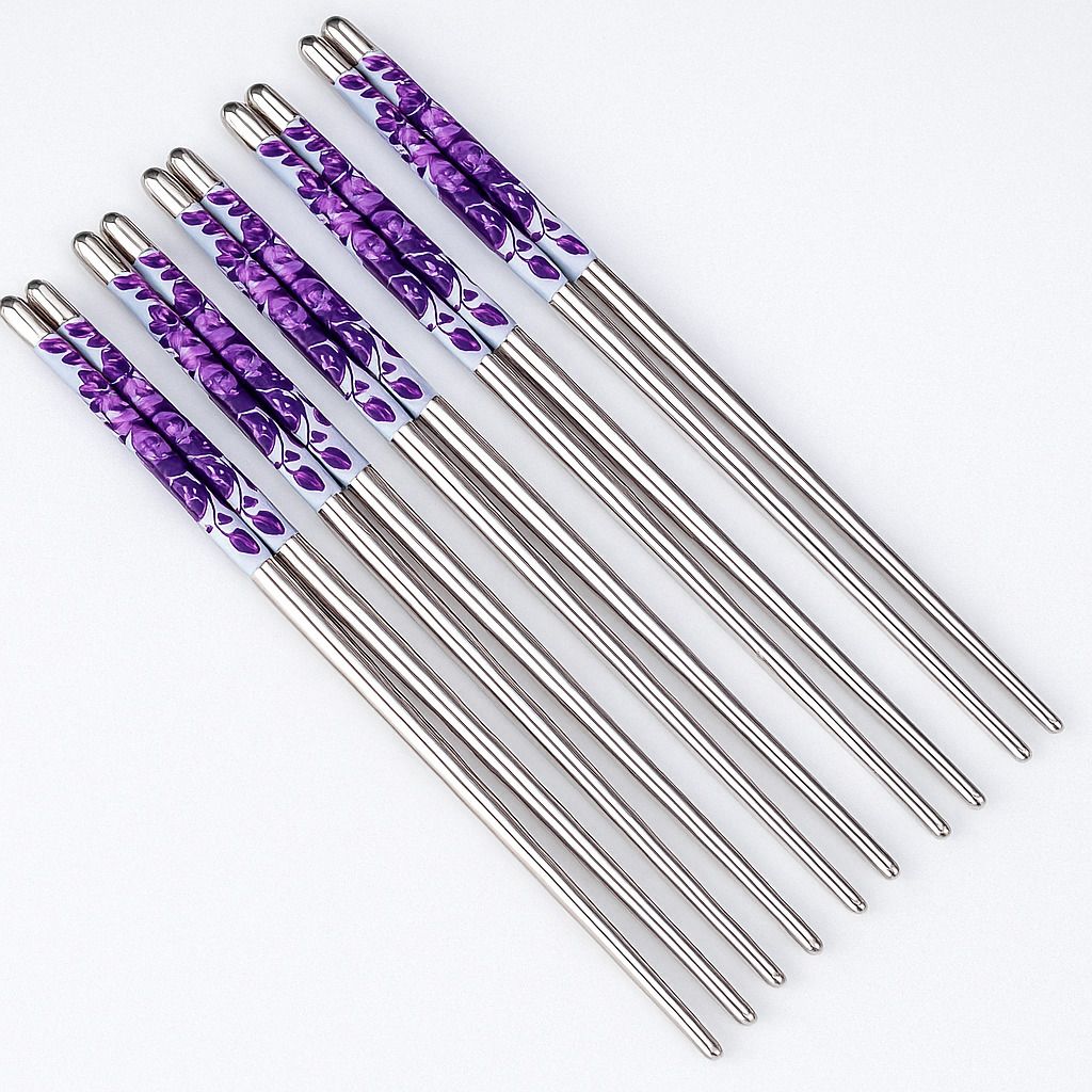 Eating, Training, Cooking, Decorative Stainless Steel Chinese, Korean, Japanese, Vietnamese Chopstick-image-37