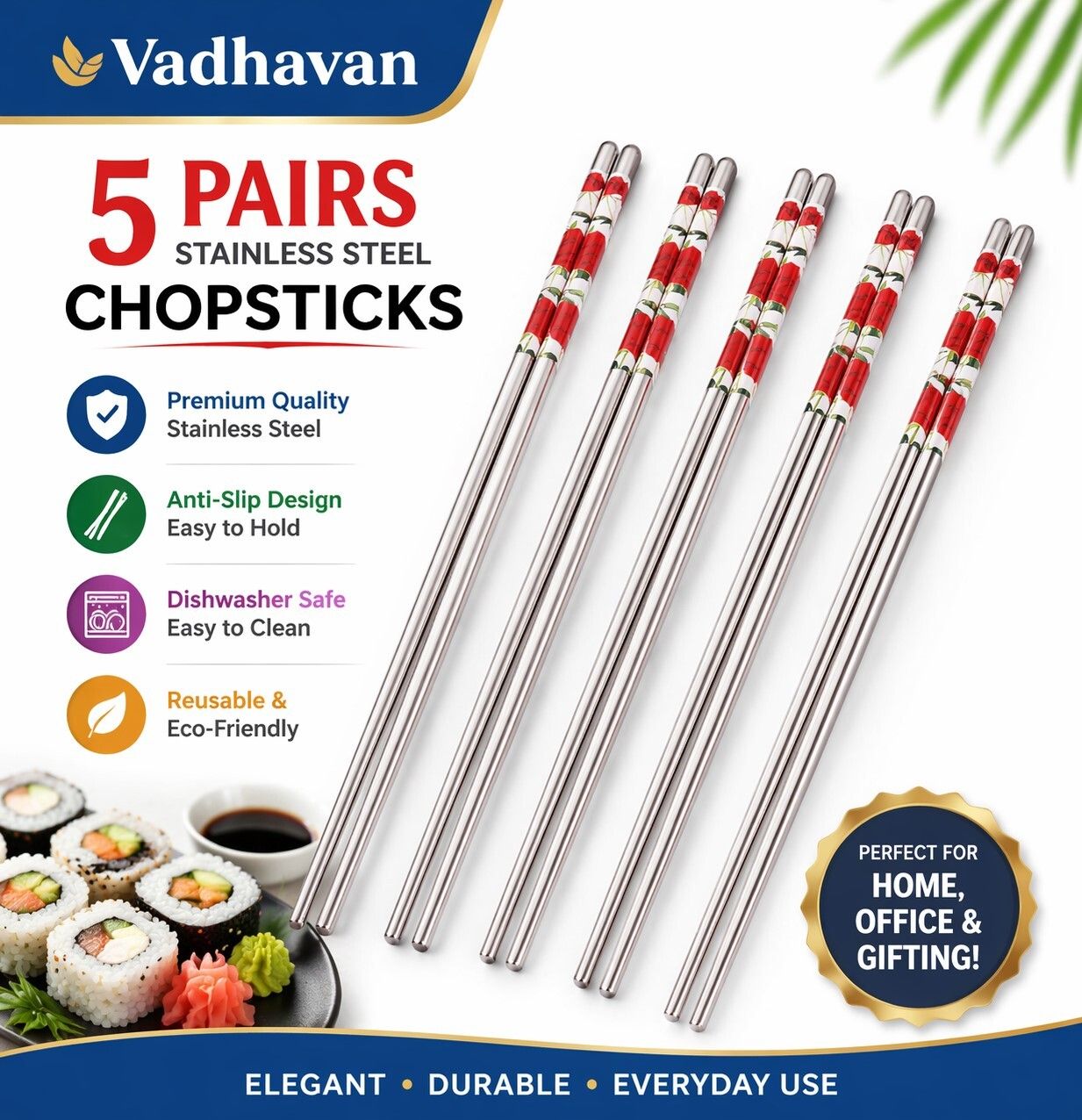 vadhavan Eating Stainless Steel Chinese Chopstick-picture-32