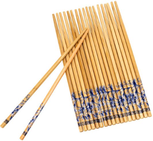 Eating Wooden Korean Chopstick