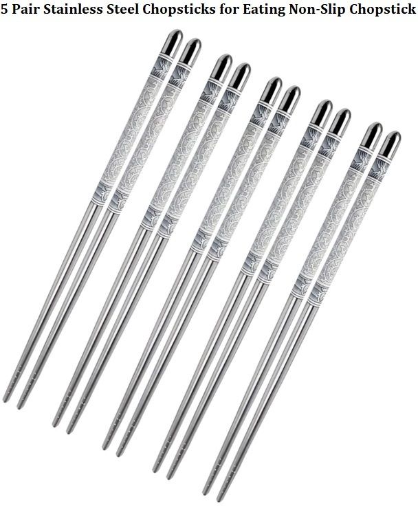 Chewing, Cooking, Decorative, Eating, Training Stainless Steel Chinese, Japanese, Korean, Vietnamese Chopstick-image-5