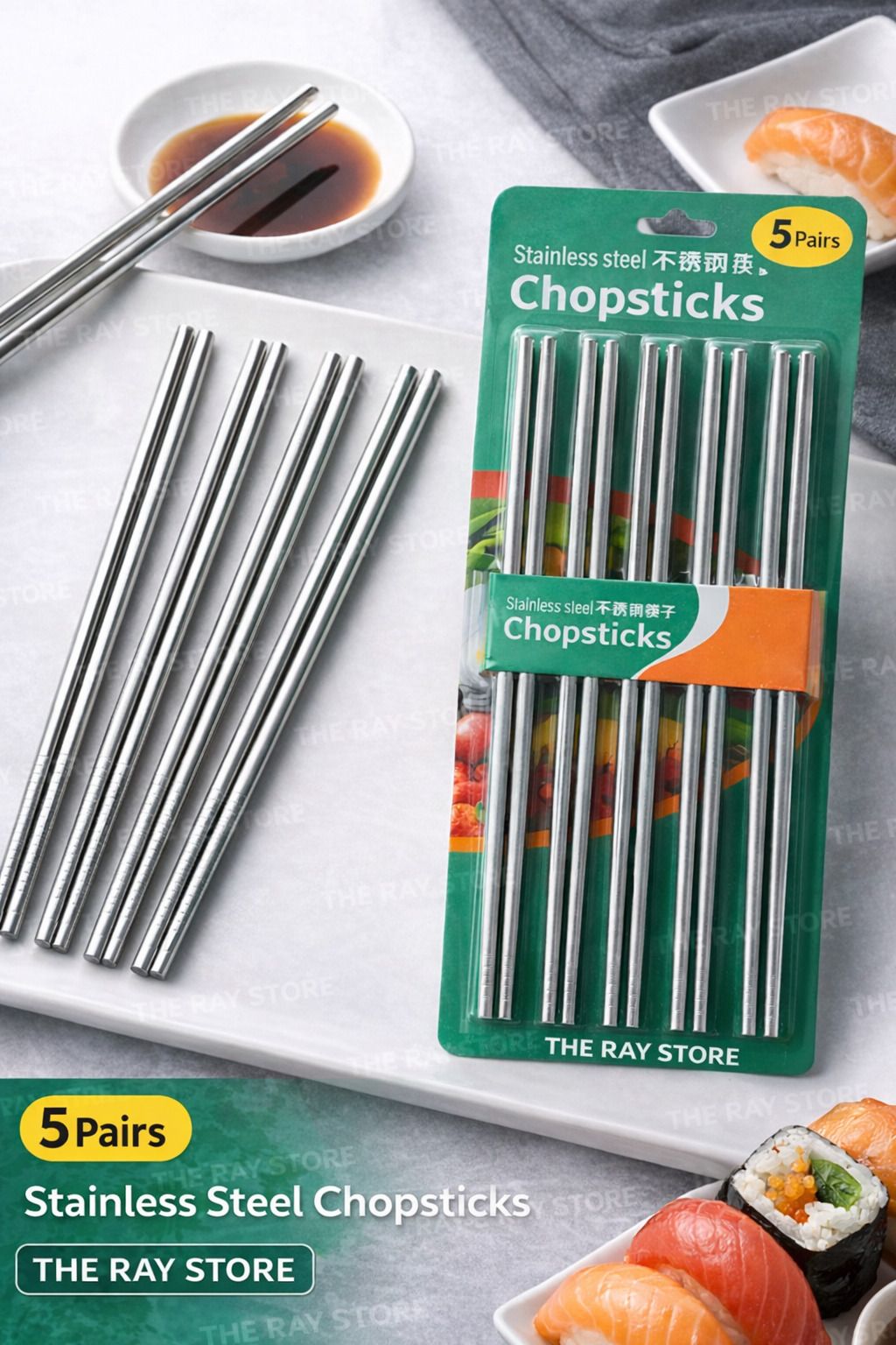 the ray store Eating, Training, Chewing, Cooking, Decorative Stainless Steel Chinese, Japanese, Korean, Vietnamese Chopstick-picture-36