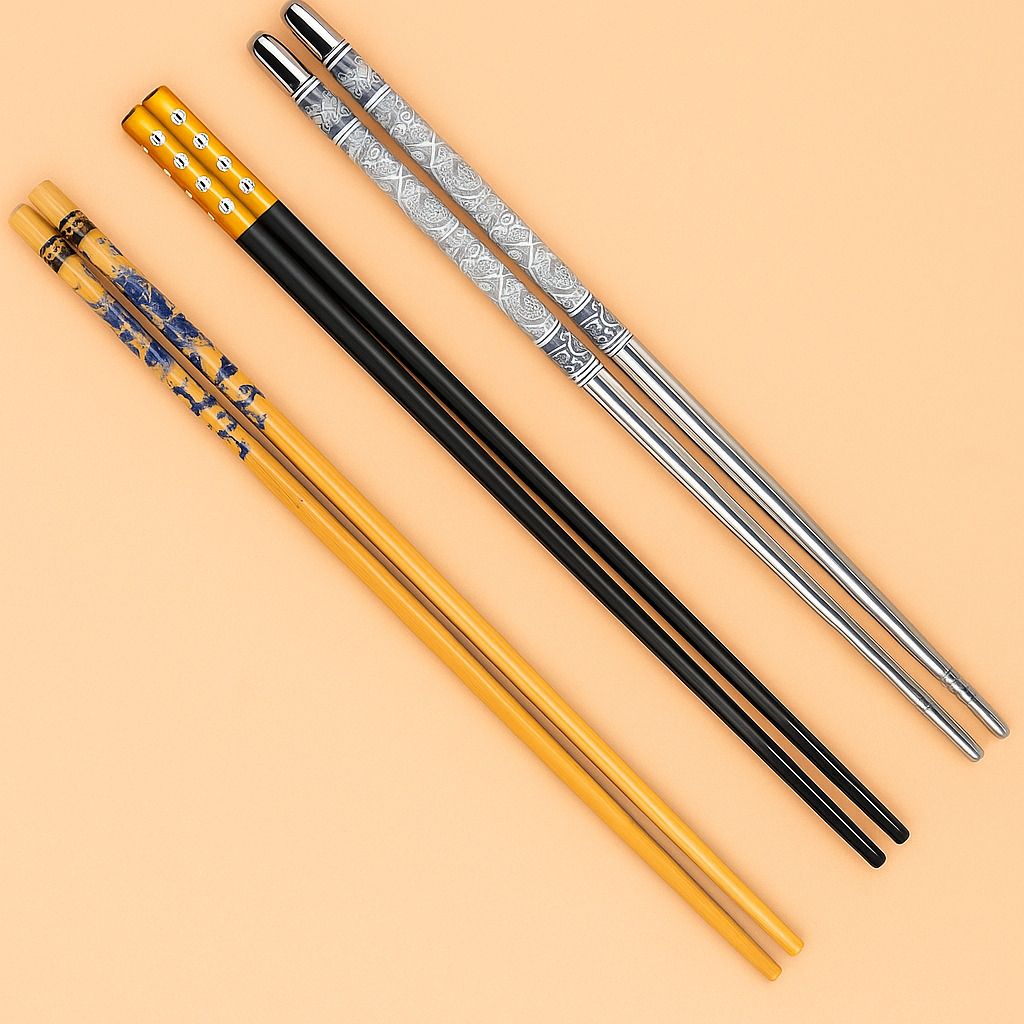 Eating, Training, Cooking, Decorative Bamboo, Plastic, Stainless Steel Chinese, Korean, Japanese, Vietnamese Chopstick-image-34
