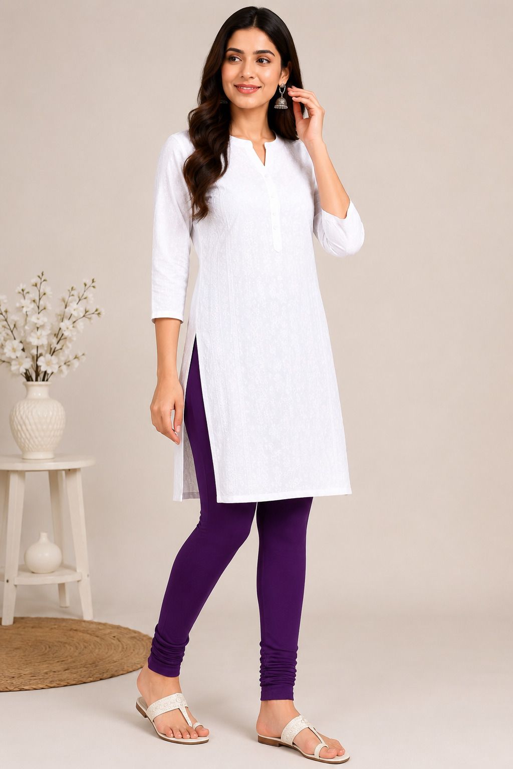 Cotton Lycra Blend Women Churidar-image-39