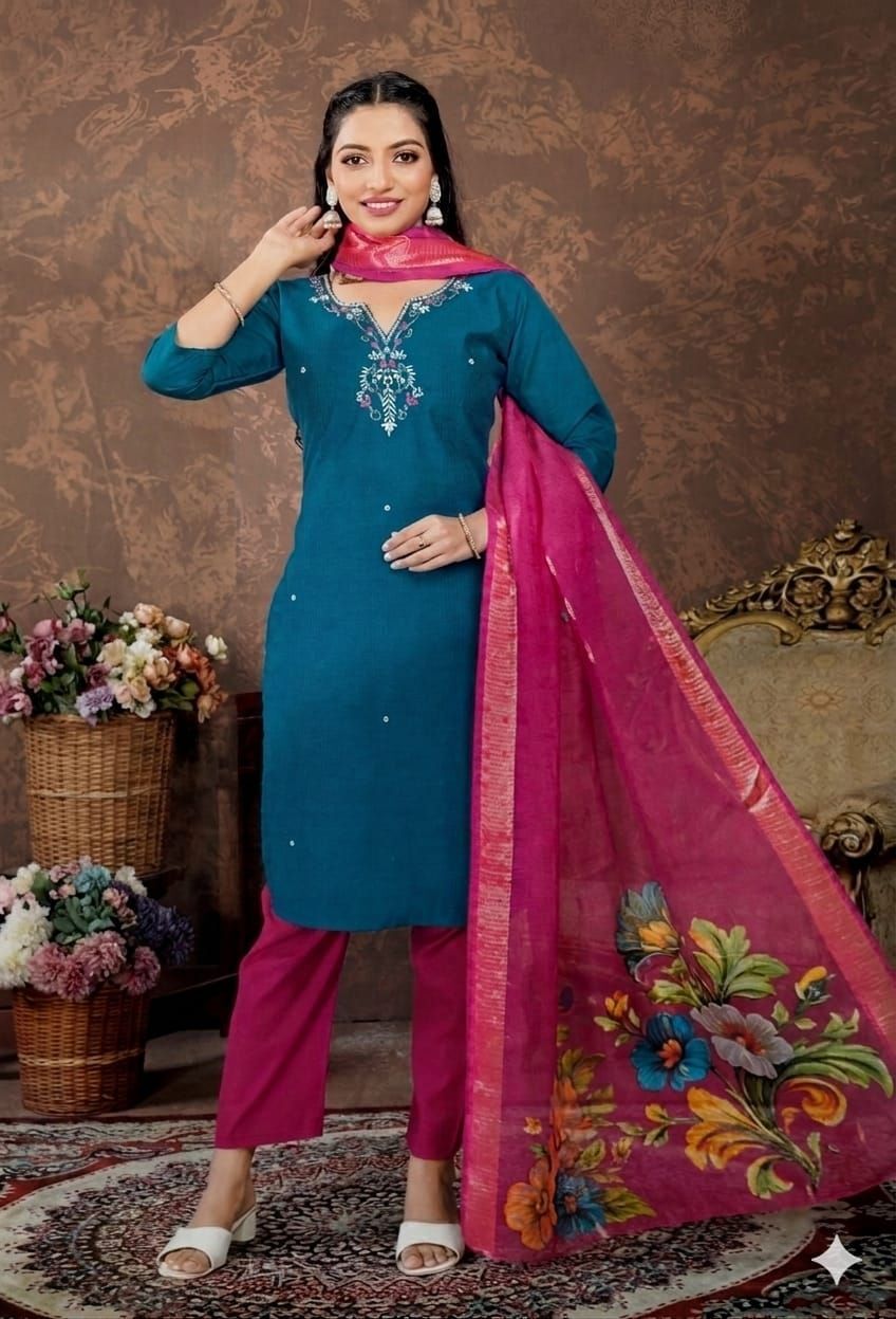 Raw Silk Women Churidar-image-29