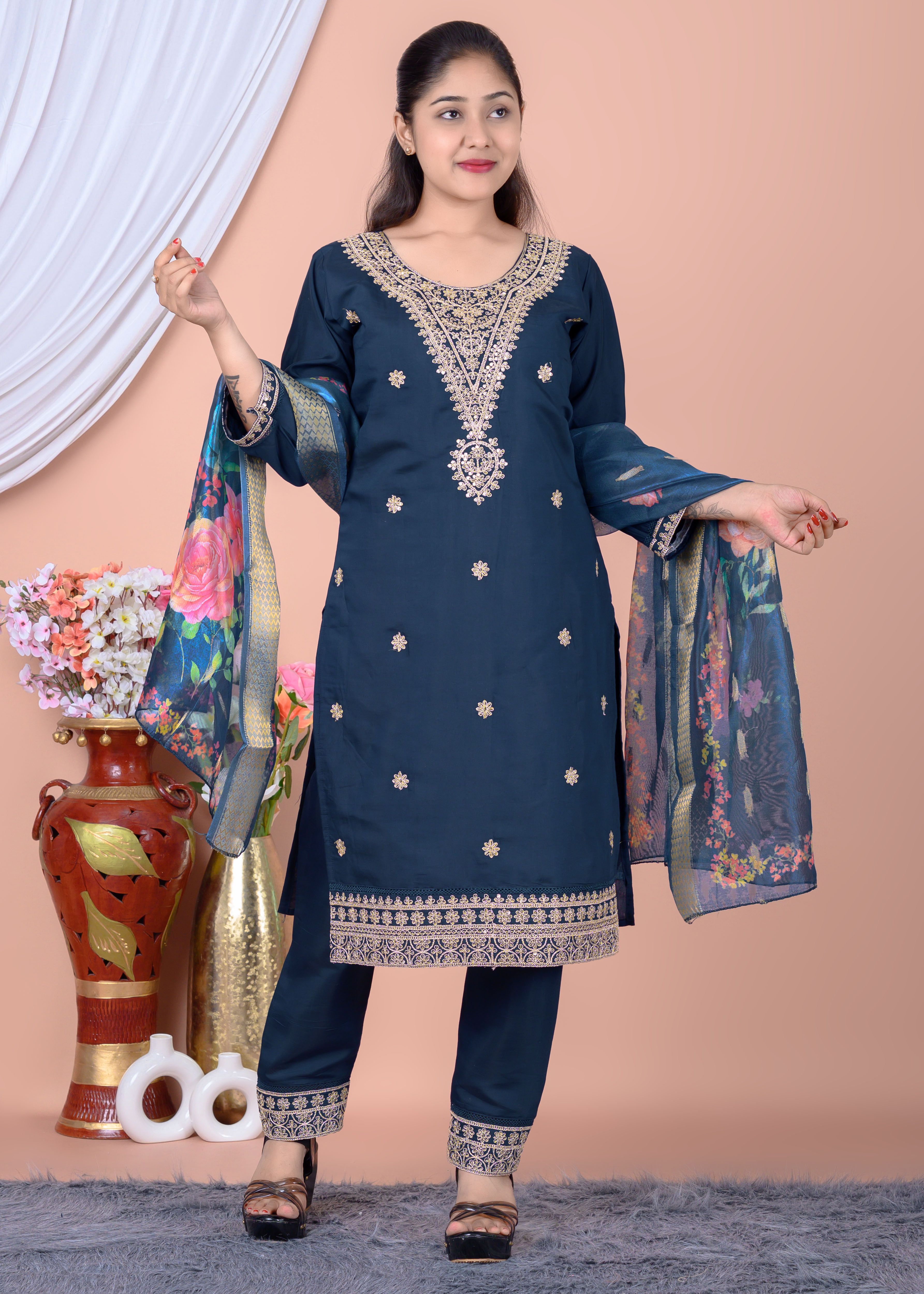 Pure Silk Women Churidar-image-0