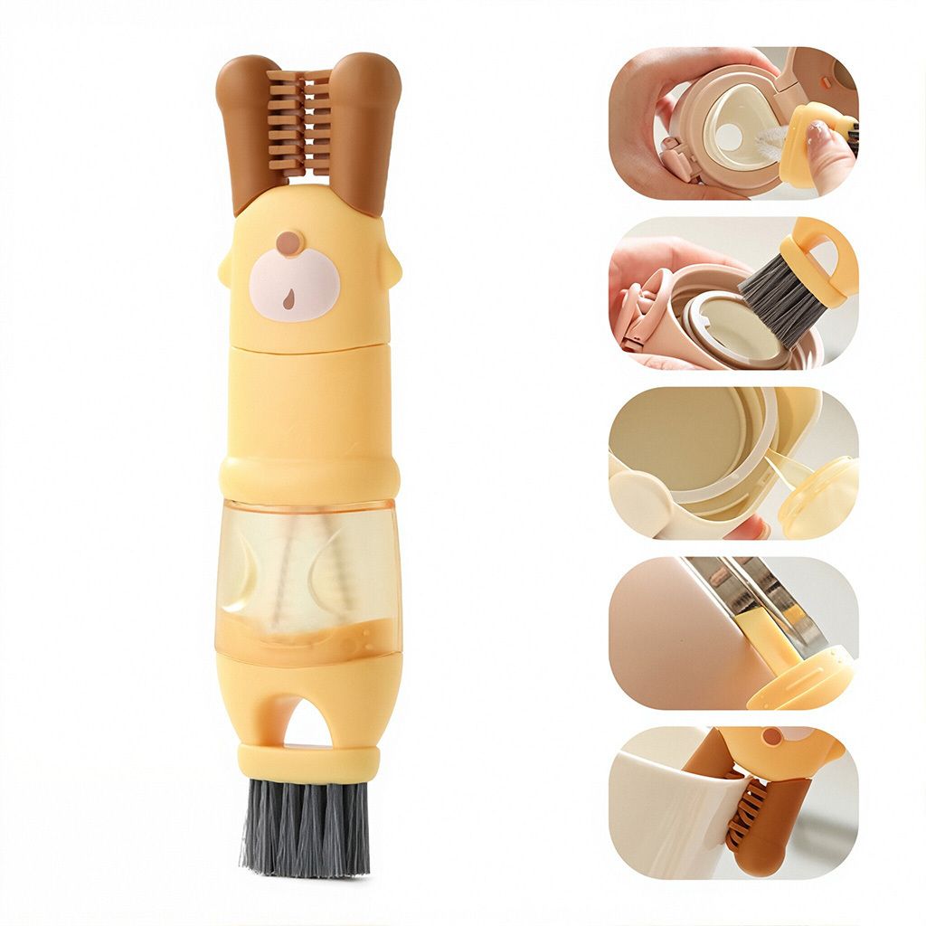 hannea 5 in 1 Baby Bottle Cleaning Brush Set Portable Travel Stackable Design-picture-15