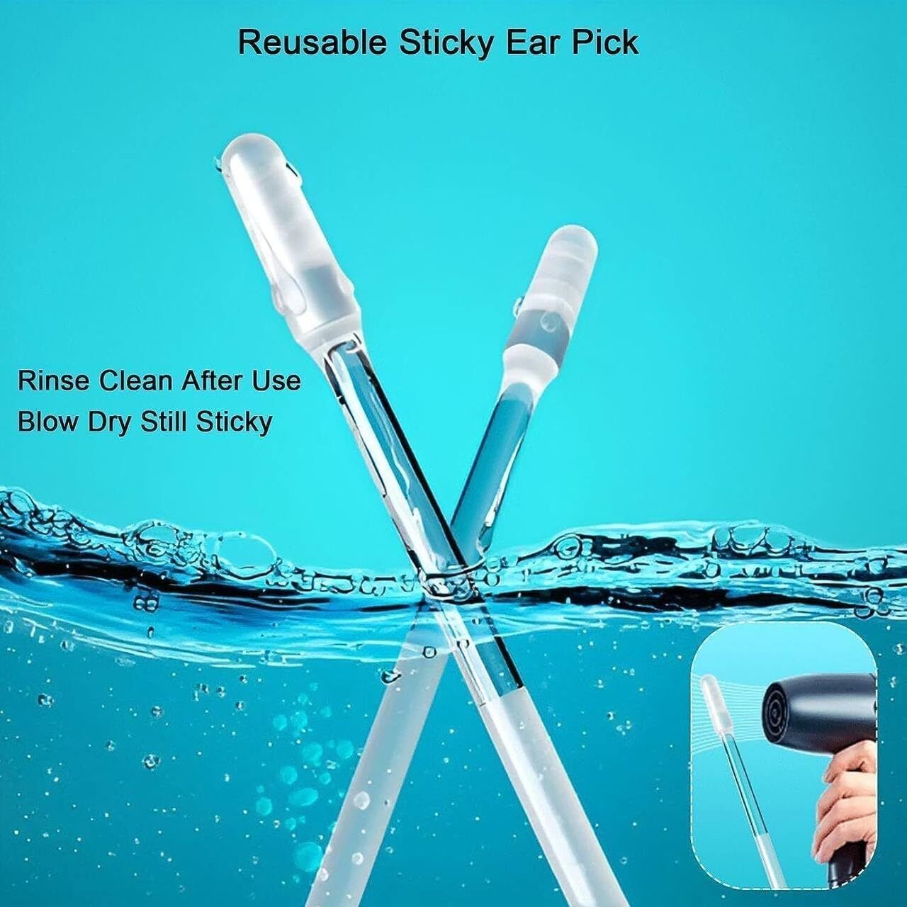 crownsmill Reusable Sticky Earwax Removal Kit, Earwax Remover Soft Silicone ear Reusable Sticky Ear Cleaner-picture-14