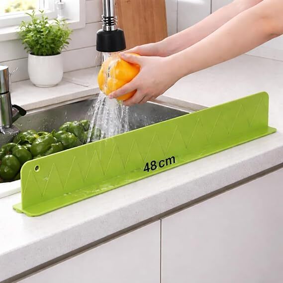 gleamingsunray Silicone Kitchen Sink Water Splash Guard with Suction Cups Cleaning Cart-picture-22