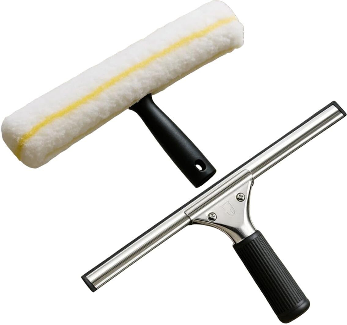 appropriate Glass Squeegees Stainless Steel Glass with 35cm with Microfiber Sleeve Cleaning Cart-picture-10