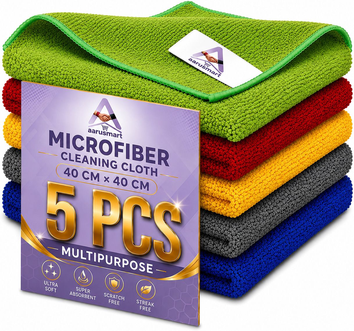aarus mart Wet and Dry Microfiber, Polyester, Nylon Cleaning Cloth-picture-39