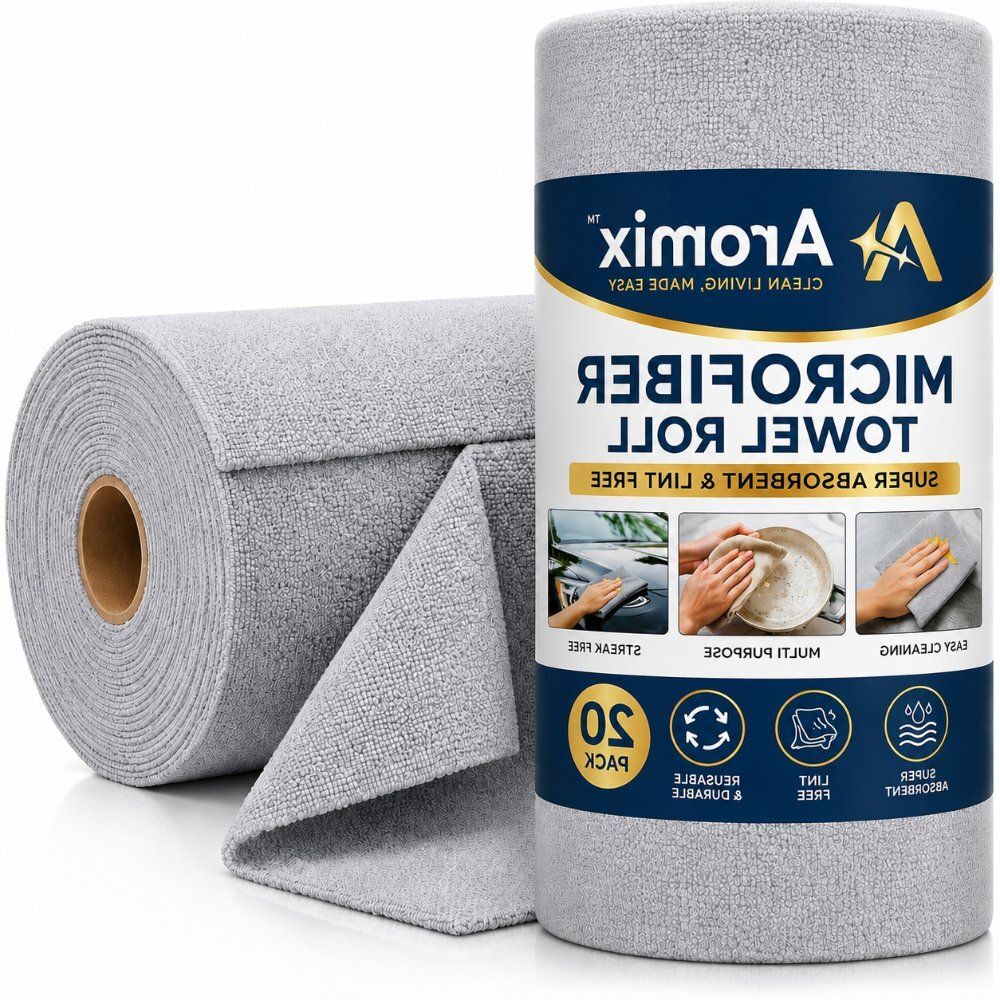 Aromix Reusable Microfiber Towel Roll Lint Free Multipurpose Cleaning Cloth Pack Dry Microfiber Cleaning Cloth-picture-1