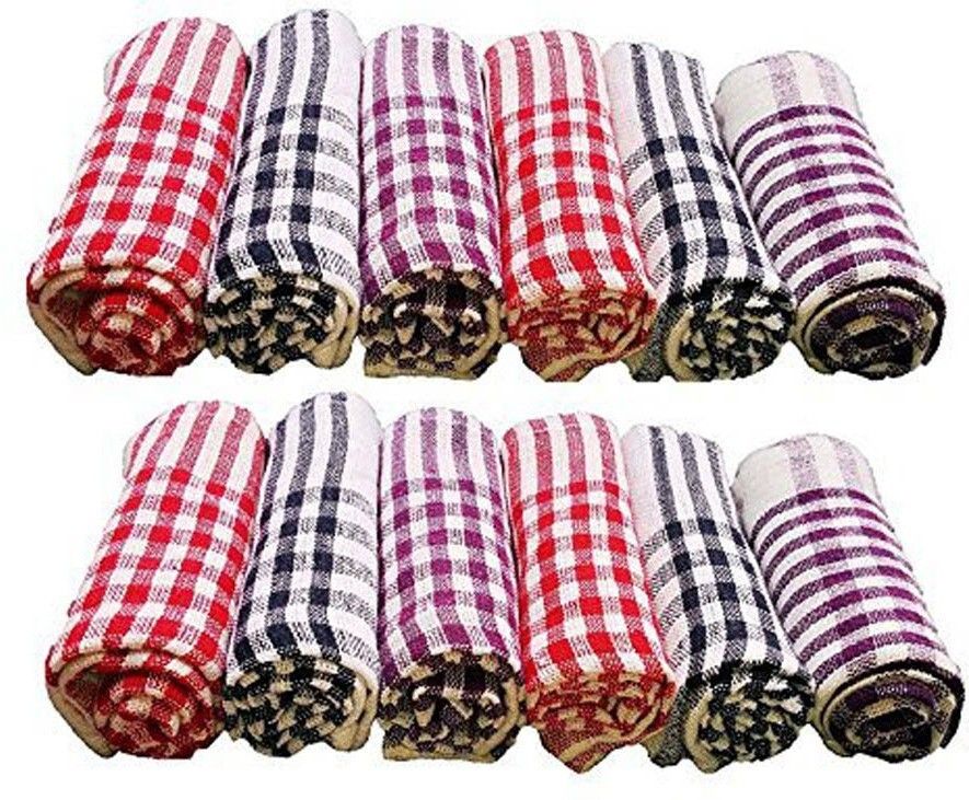 Kitchen Napkin Pack of 12 Multicolor Dry Cotton Cleaning Cloth